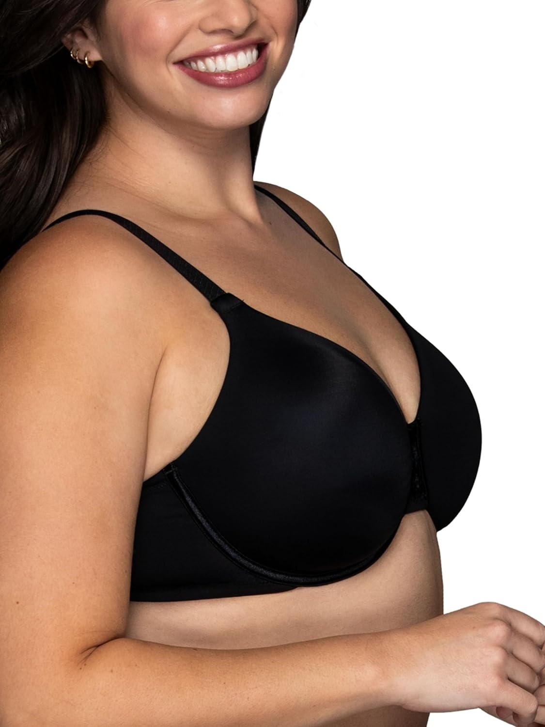 image:imageVanity Fair Womens Beauty Back Smoothing Minimizer Bra Minimizes Bust Line up to 15 Non Padded Cups up to HMidnight Black