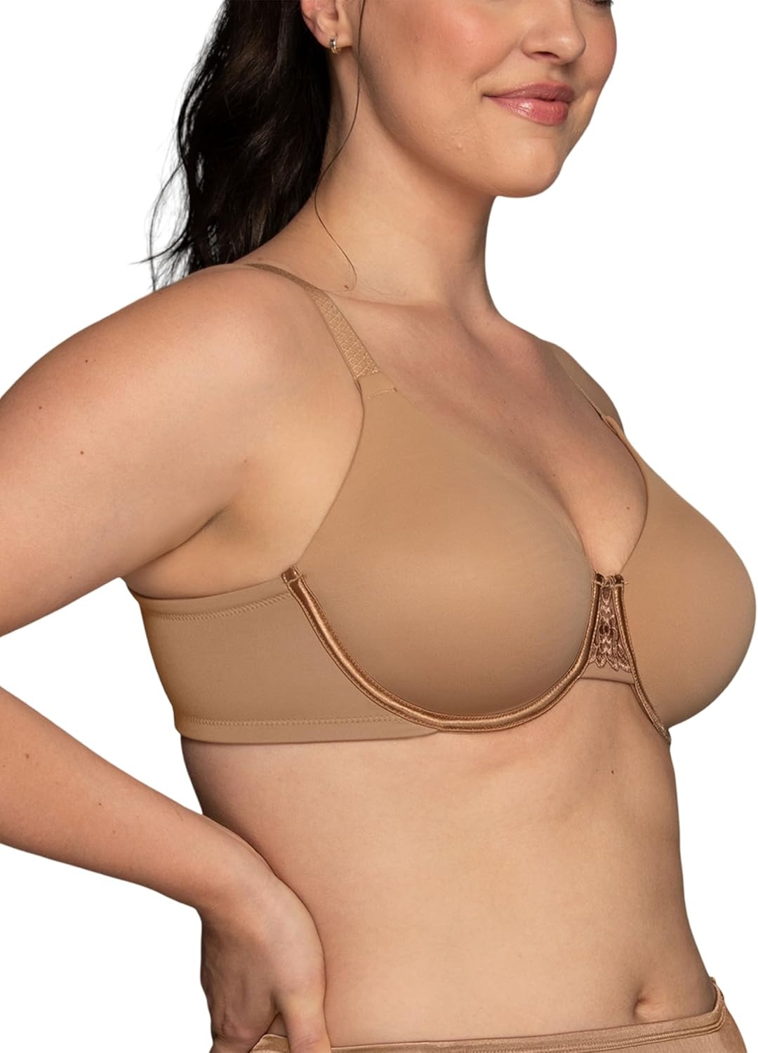 image:imageVanity Fair Womens Beauty Back Smoothing Minimizer Bra Minimizes Bust Line up to 15 Non Padded Cups up to HTotally Tan