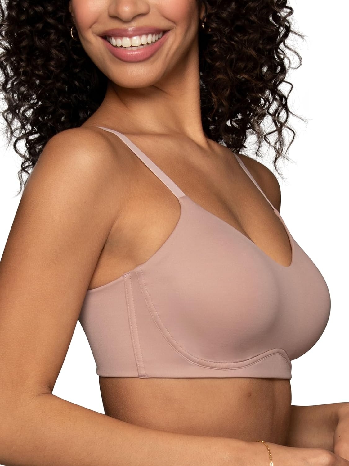 image:imageVanity Fair Womens Beauty Back Smoothing Simple Sizing Wireless Bra 4Way Stretch Fabric Sizes S3XLBaked Blush