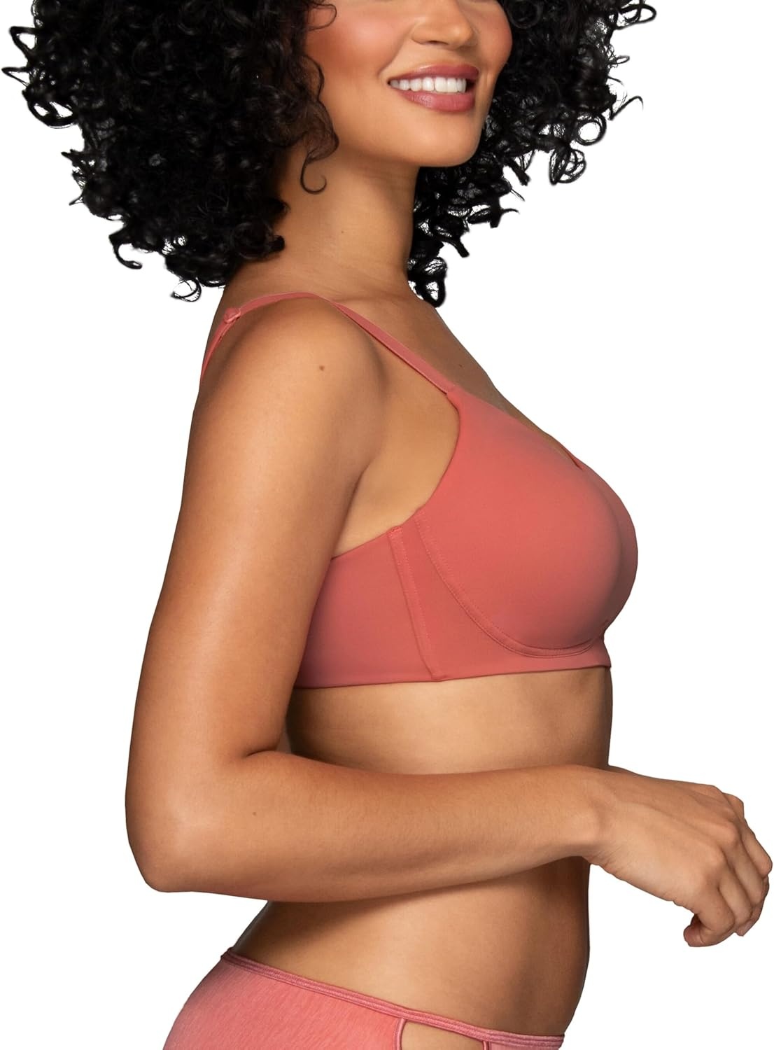 image:imageVanity Fair Womens Beauty Back Smoothing Simple Sizing Wireless Bra 4Way Stretch Fabric Sizes S3XLLychee Pink