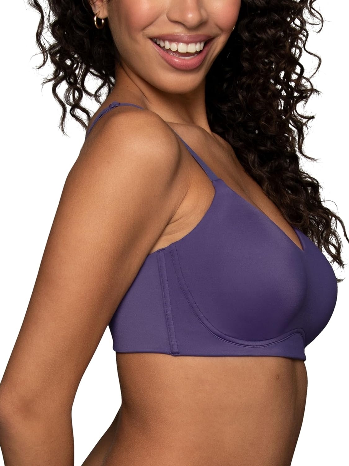 image:imageVanity Fair Womens Beauty Back Smoothing Simple Sizing Wireless Bra 4Way Stretch Fabric Sizes S3XLMoody Blue