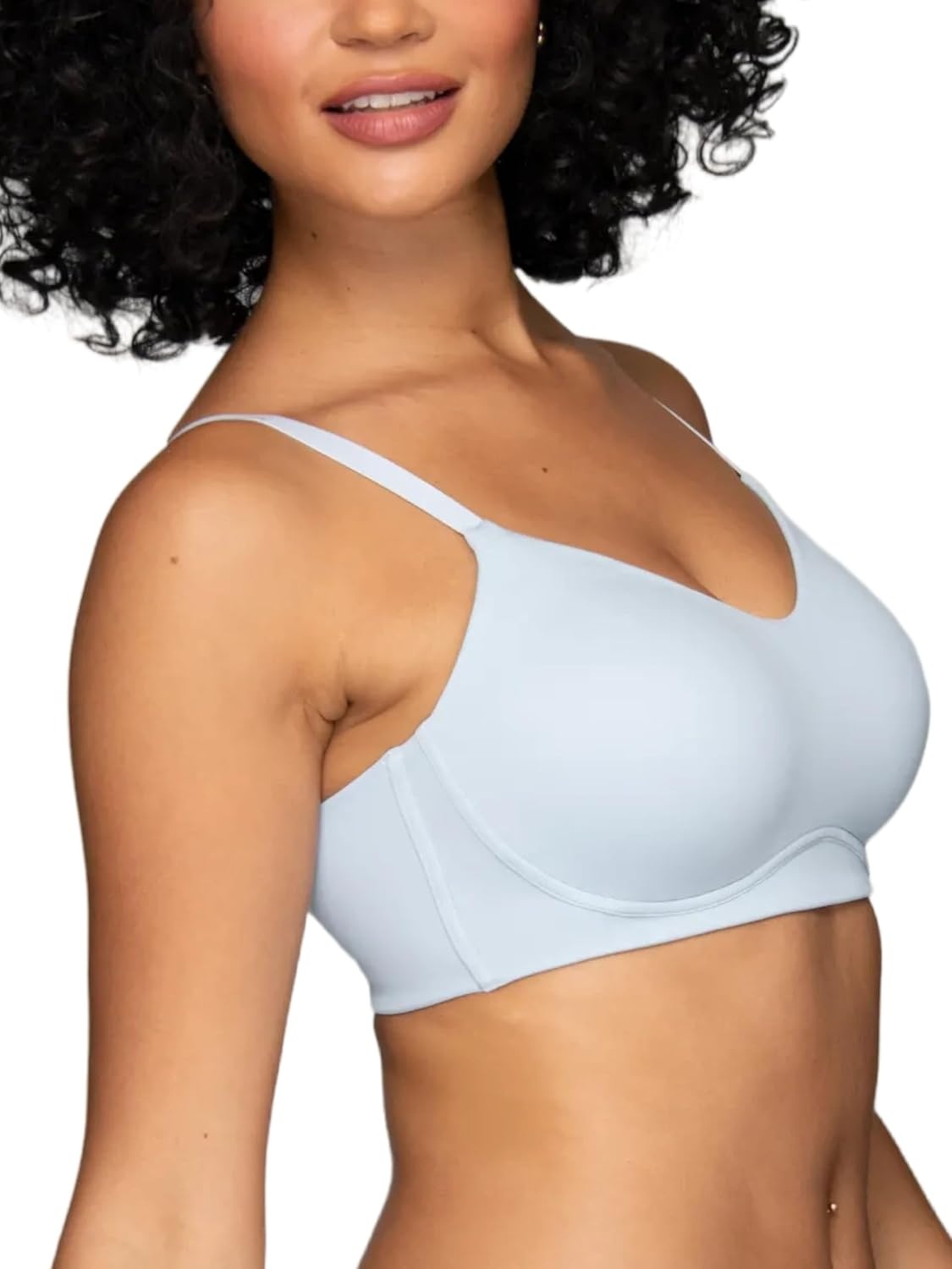 image:imageVanity Fair Womens Beauty Back Smoothing Simple Sizing Wireless Bra 4Way Stretch Fabric Sizes S3XLShirting Blue