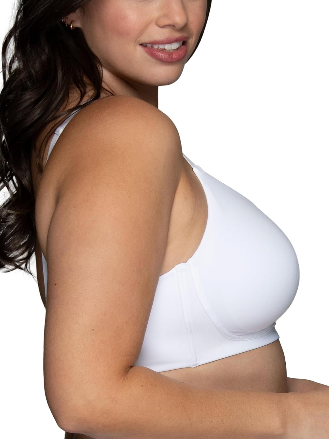 image:imageVanity Fair Womens Beauty Back Smoothing Simple Sizing Wireless Bra 4Way Stretch Fabric Sizes S3XLStar White