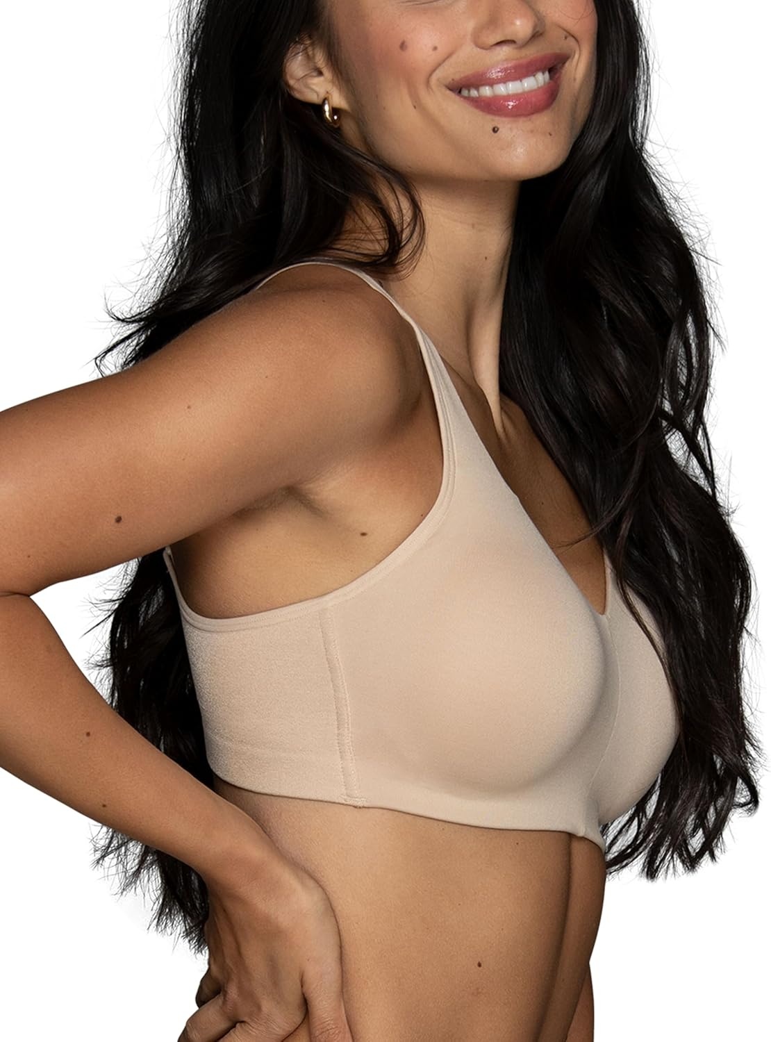 image:imageVanity Fair Womens Beauty Back Smoothing Wireless Bra Comfort and Support Simple Sizing Available S3xlDamask Neutral