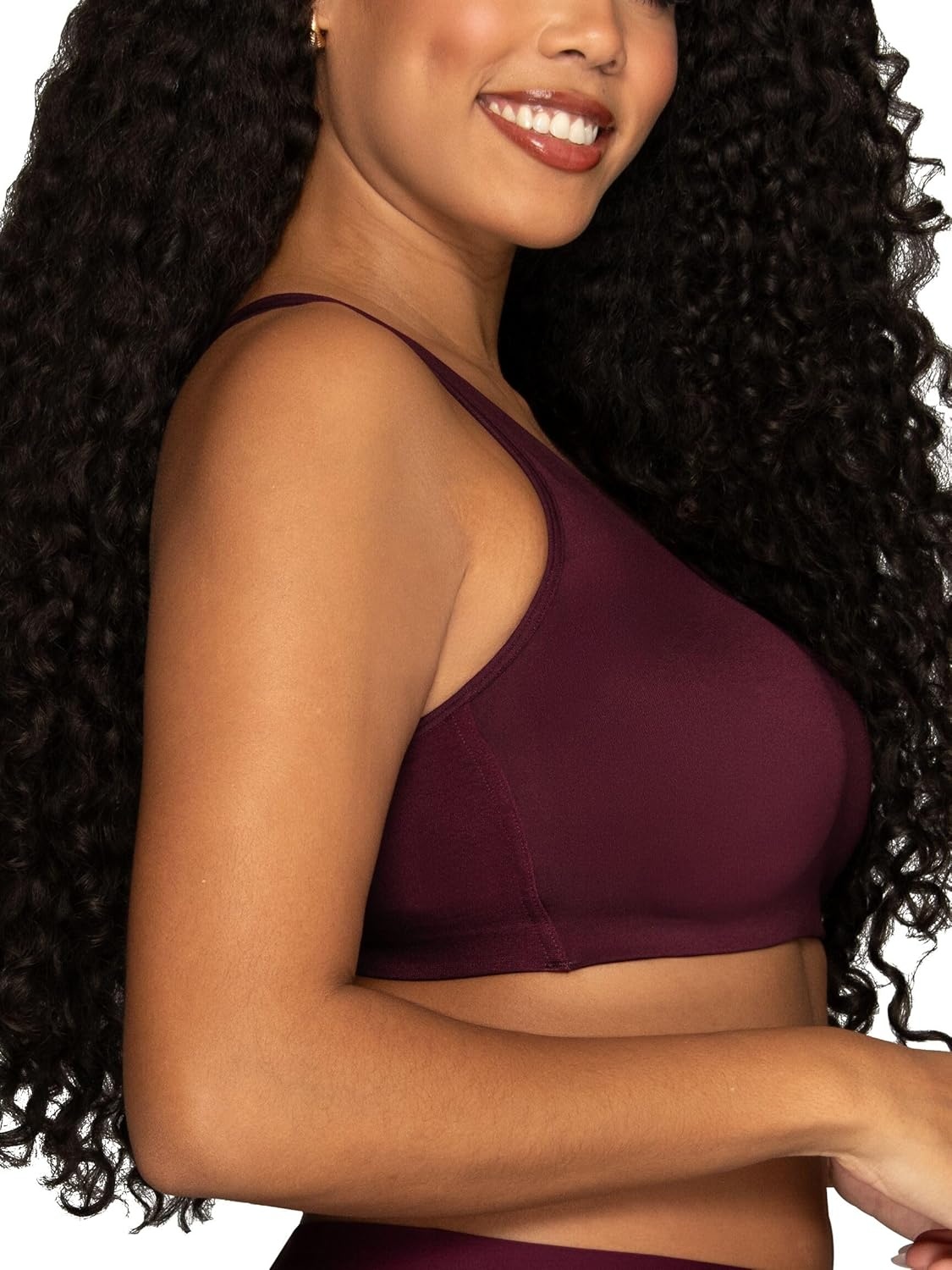 image:imageVanity Fair Womens Beauty Back Smoothing Wireless Bra Comfort and Support Simple Sizing Available S3xlSophisticated Plum