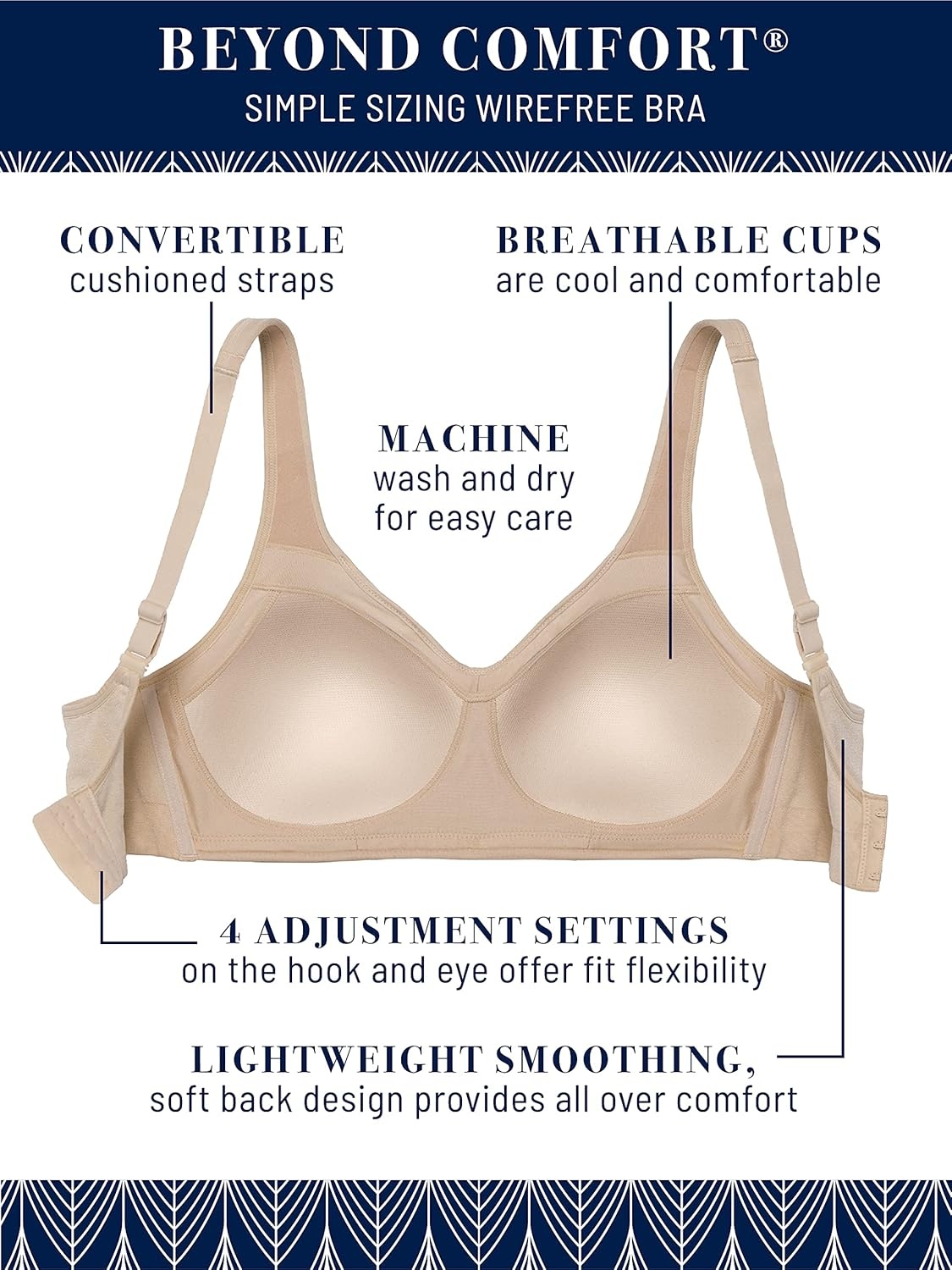 image:imageVanity Fair Womens Beauty Back Smoothing Wireless Bra Comfort and Support Simple Sizing Available S3xlTenderness