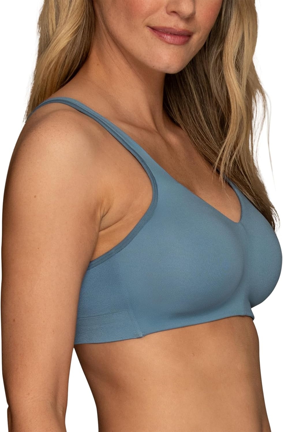 image:imageVanity Fair Womens Beauty Back Smoothing Wireless Bra Comfort and Support Simple Sizing Available S3xlUrban Blue