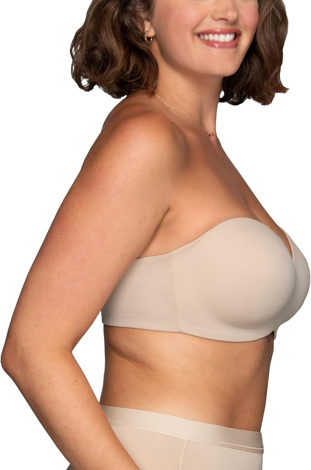 image:imageVanity Fair Womens Beyond Comfort Strapless Bra Wireless Bras Non Slip Buttery Smooth Cups Up to DdDamask Neutral