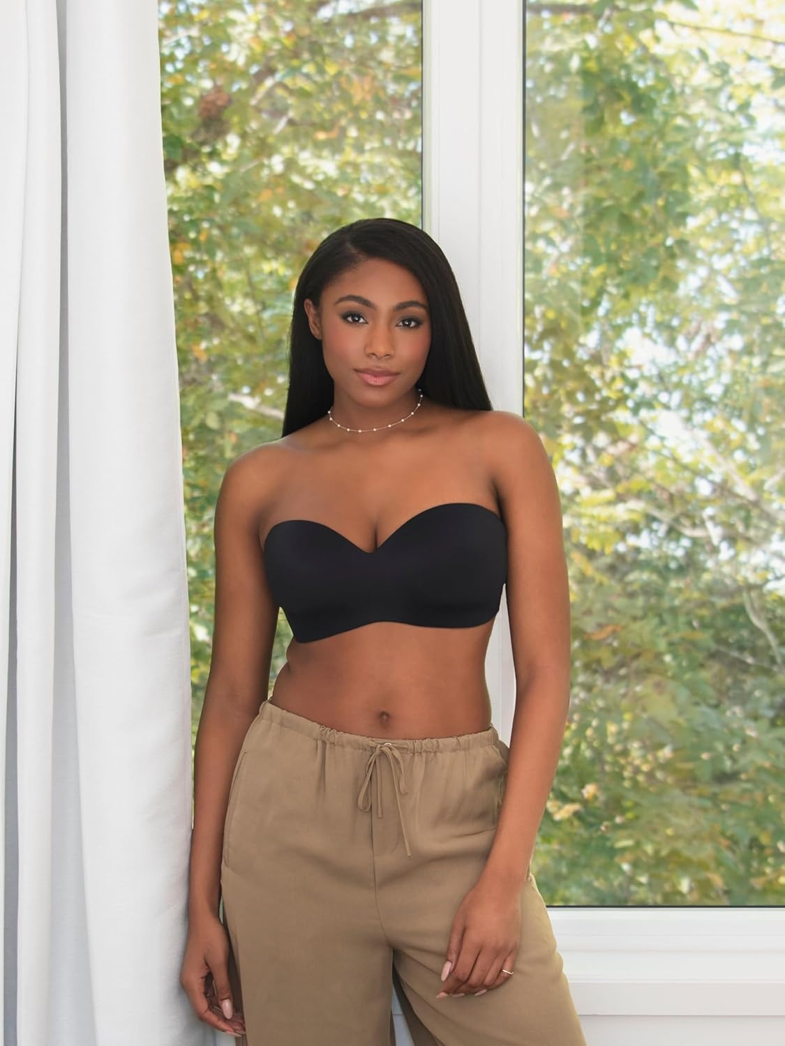 image:imageVanity Fair Womens Beyond Comfort Strapless Bra Wireless Bras Non Slip Buttery Smooth Cups Up to DdMidnight Black