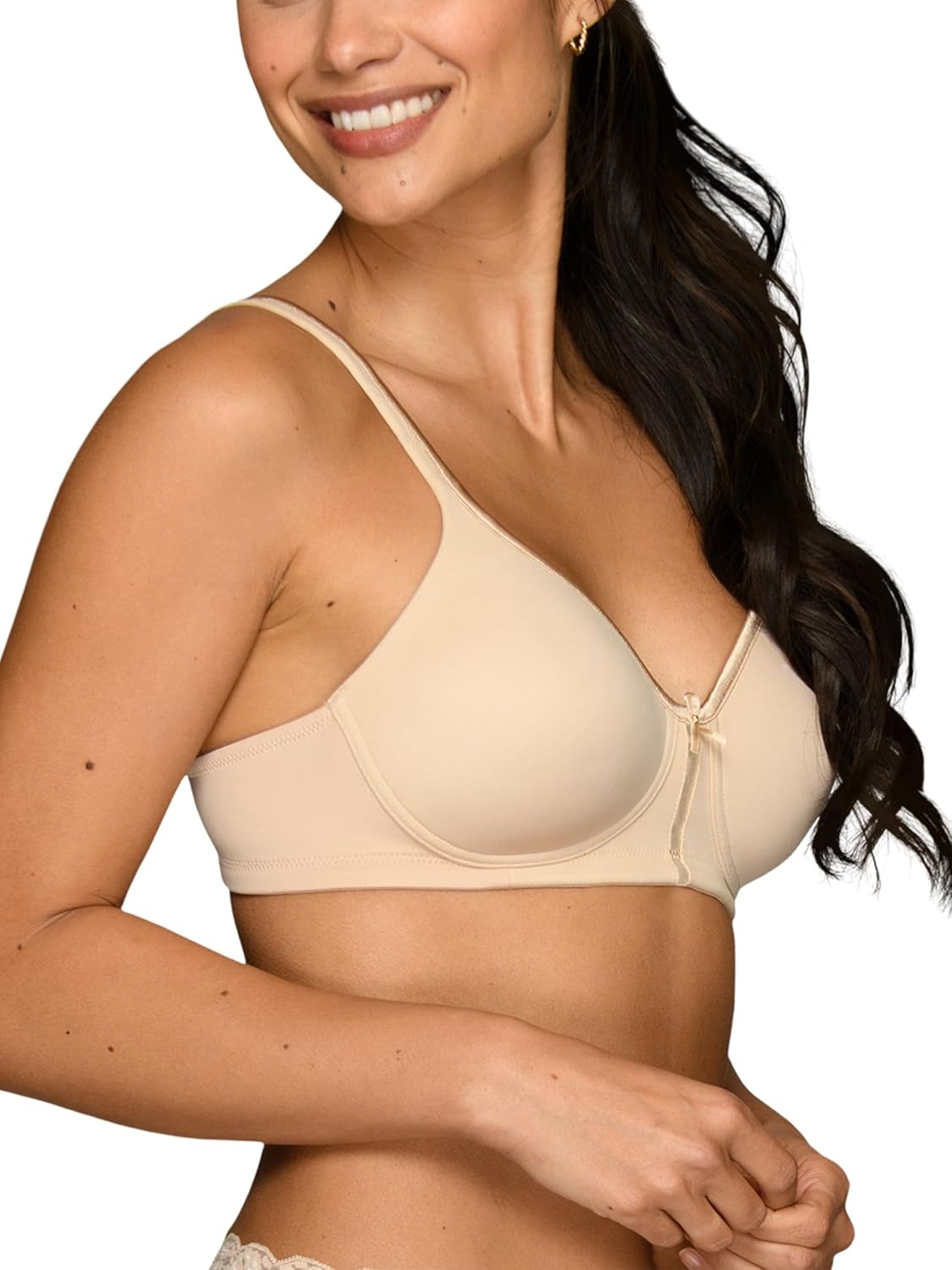 image:imageVanity Fair Womens Bra with 2Way Convertible Straps Body Caress Full Coverage Lightly Lined Cups Up to DdWirefree 2 Pack BeigeWhite