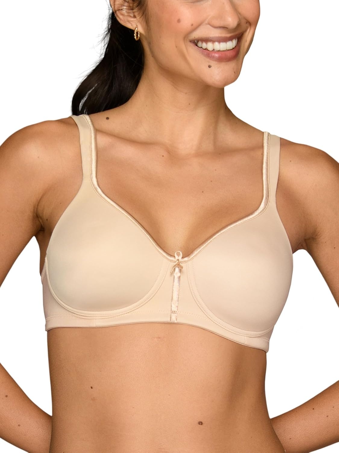 image:imageVanity Fair Womens Bra with 2Way Convertible Straps Body Caress Full Coverage Lightly Lined Cups Up to DdWirefree 2 Pack BeigeWhite