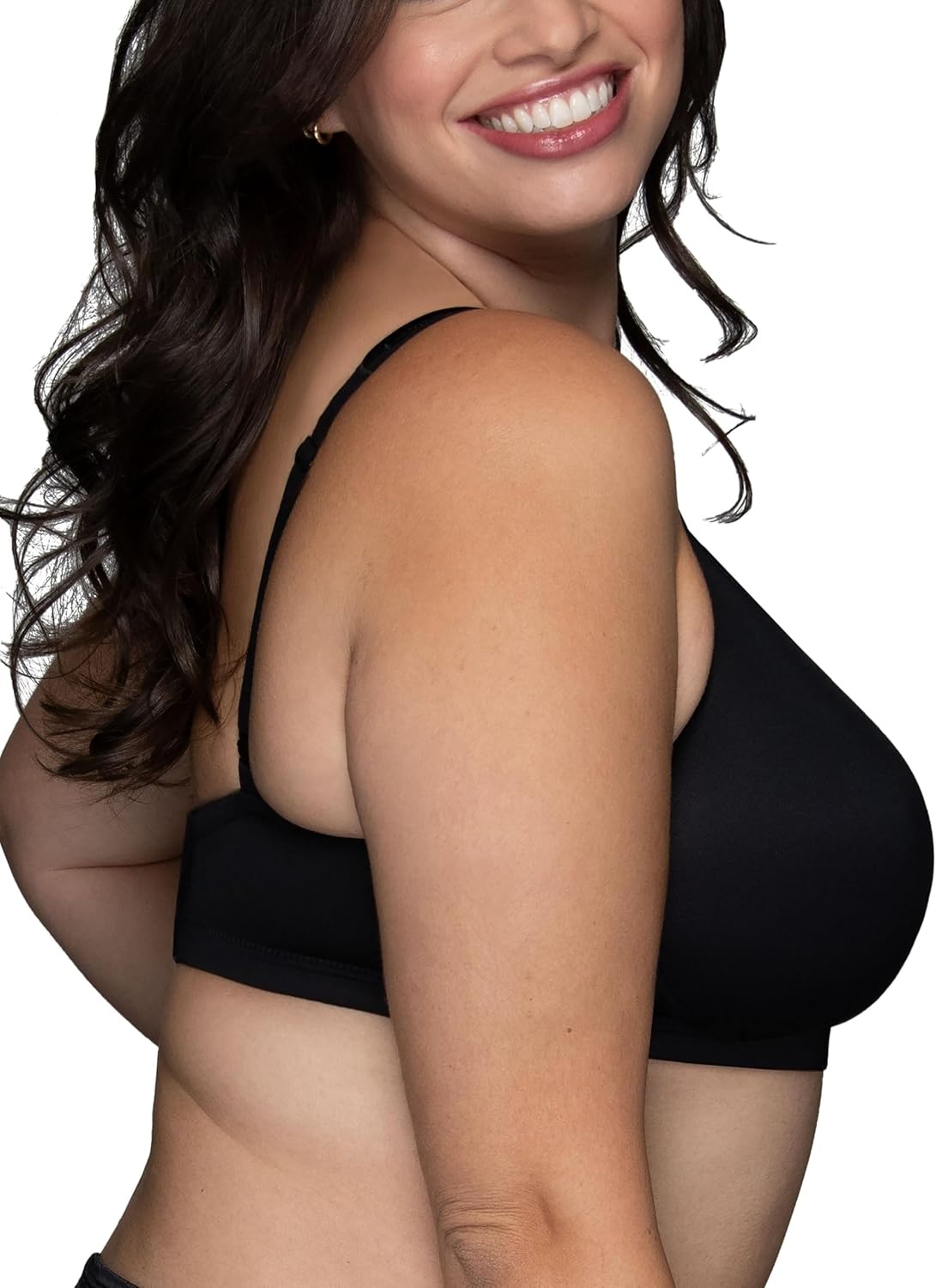 image:imageVanity Fair Womens Bra with 2Way Convertible Straps Body Caress Full Coverage Lightly Lined Cups Up to DdWirefree Black