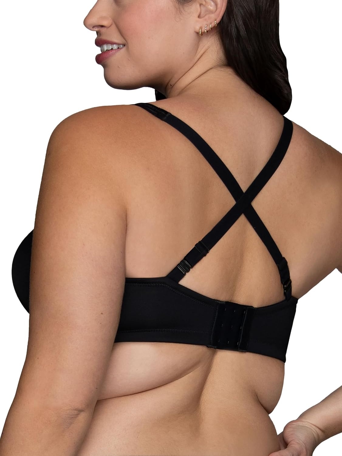 image:imageVanity Fair Womens Bra with 2Way Convertible Straps Body Caress Full Coverage Lightly Lined Cups Up to DdWirefree Black