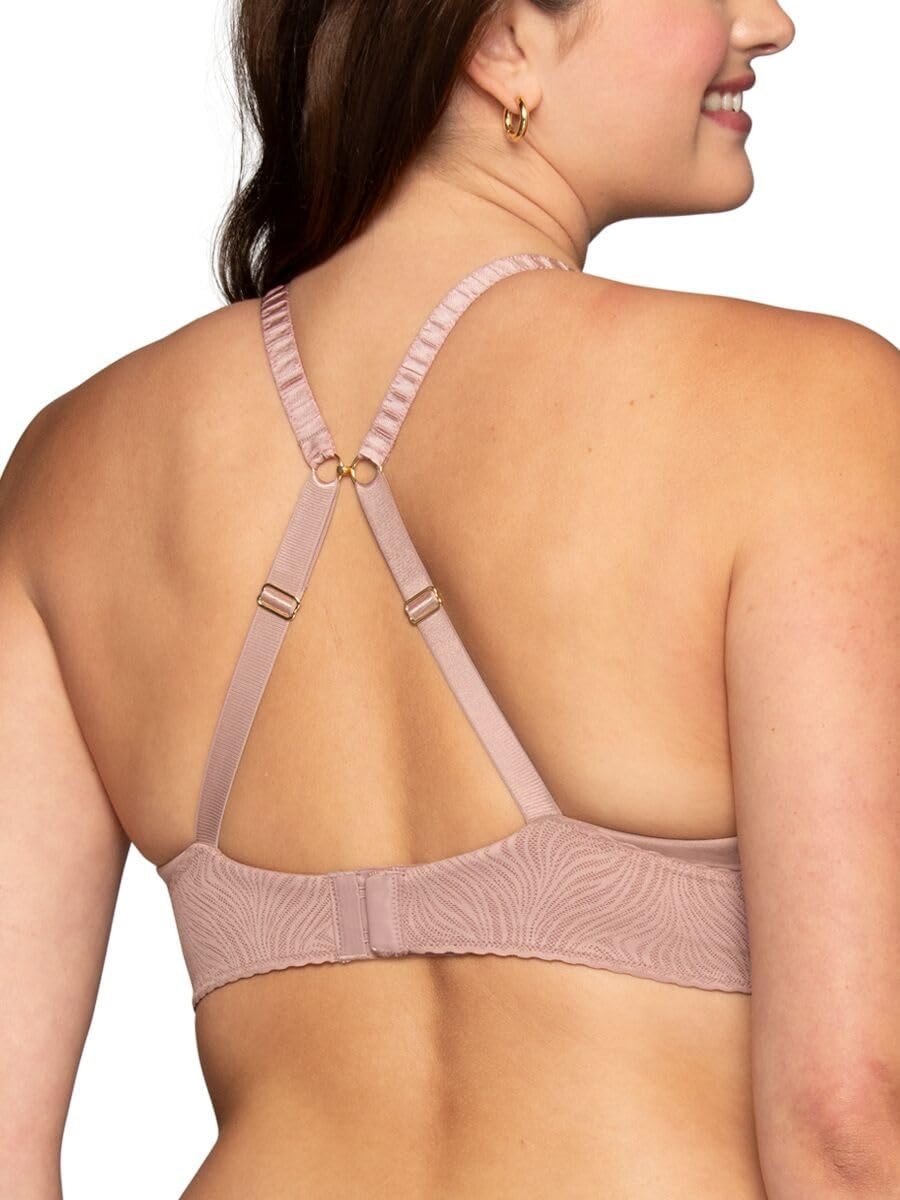 image:imageVanity Fair Womens Effortless Underwire Bra Buttery Soft Fabric amp Lightweight Memory Foam Cups up to DDBaked Blush Lace
