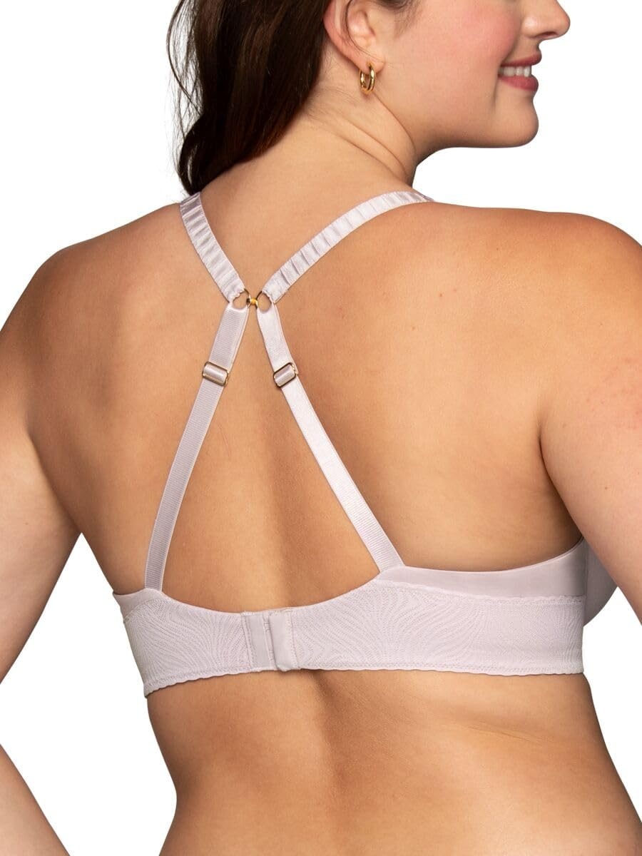 image:imageVanity Fair Womens Effortless Underwire Bra Buttery Soft Fabric amp Lightweight Memory Foam Cups up to DDCareless Lilac Lace