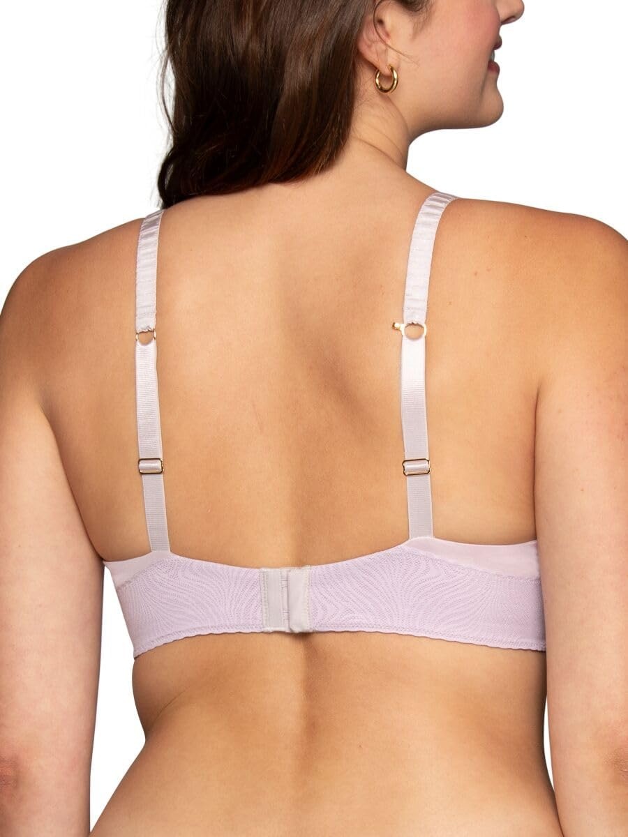image:imageVanity Fair Womens Effortless Underwire Bra Buttery Soft Fabric amp Lightweight Memory Foam Cups up to DDCareless Lilac Lace