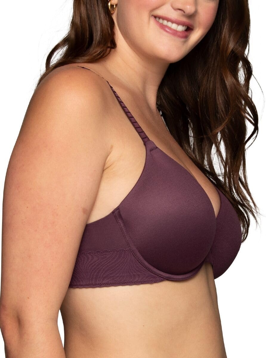 image:imageVanity Fair Womens Effortless Underwire Bra Buttery Soft Fabric amp Lightweight Memory Foam Cups up to DDMidnight Plum Lace