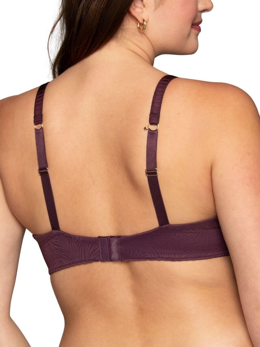 image:imageVanity Fair Womens Effortless Underwire Bra Buttery Soft Fabric amp Lightweight Memory Foam Cups up to DDMidnight Plum Lace
