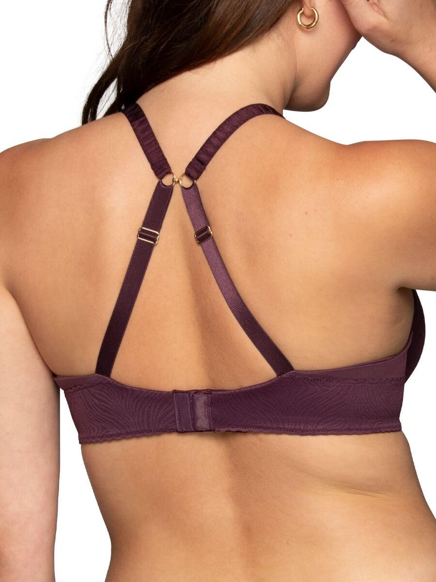 image:imageVanity Fair Womens Effortless Underwire Bra Buttery Soft Fabric amp Lightweight Memory Foam Cups up to DDMidnight Plum Lace