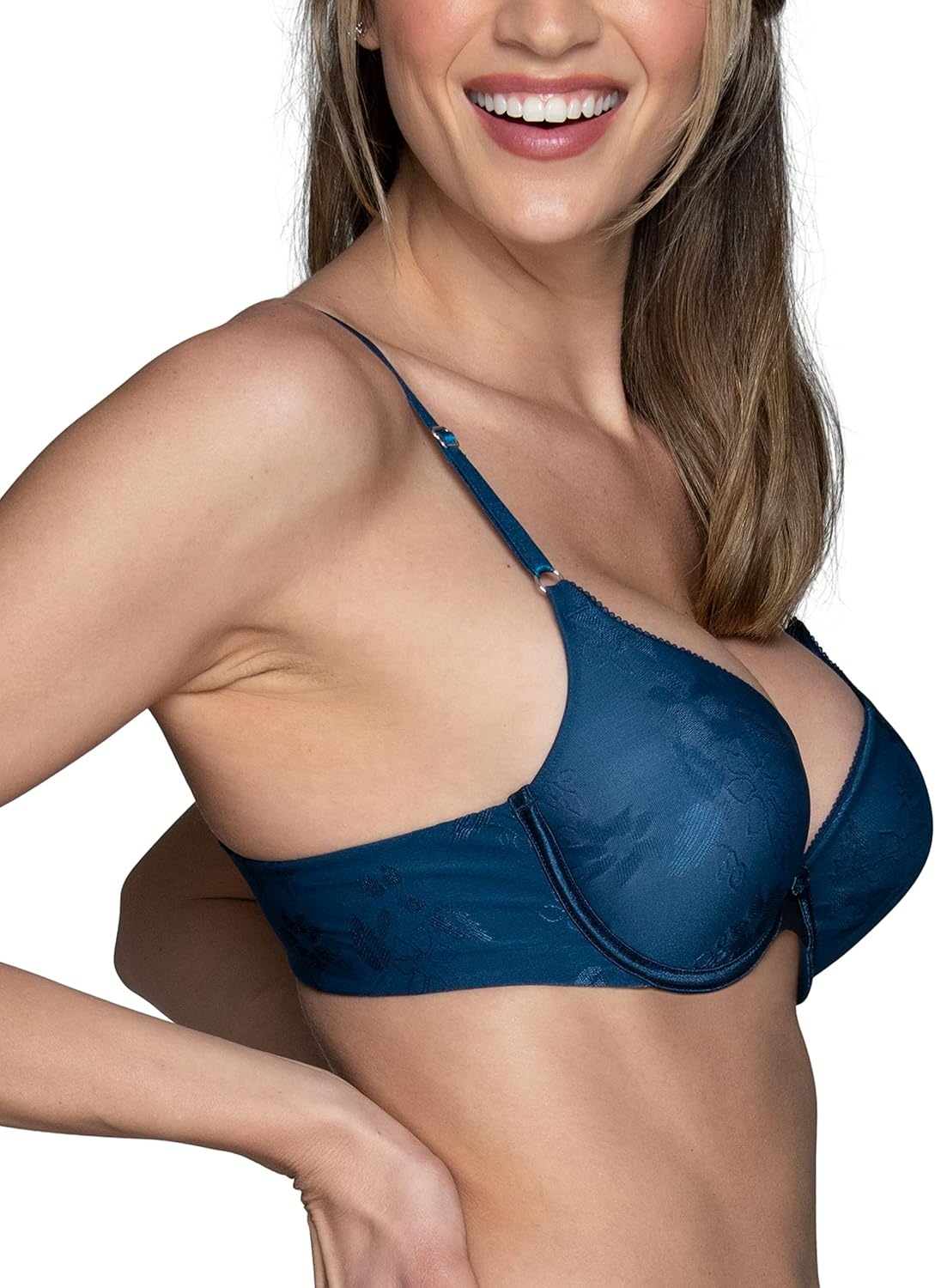 image:imageVanity Fair Womens Ego Boost Push Up Bra Adds Up to One Full Cup Size Underwire Push Up Bras for WomenEndless Blue Jacquard