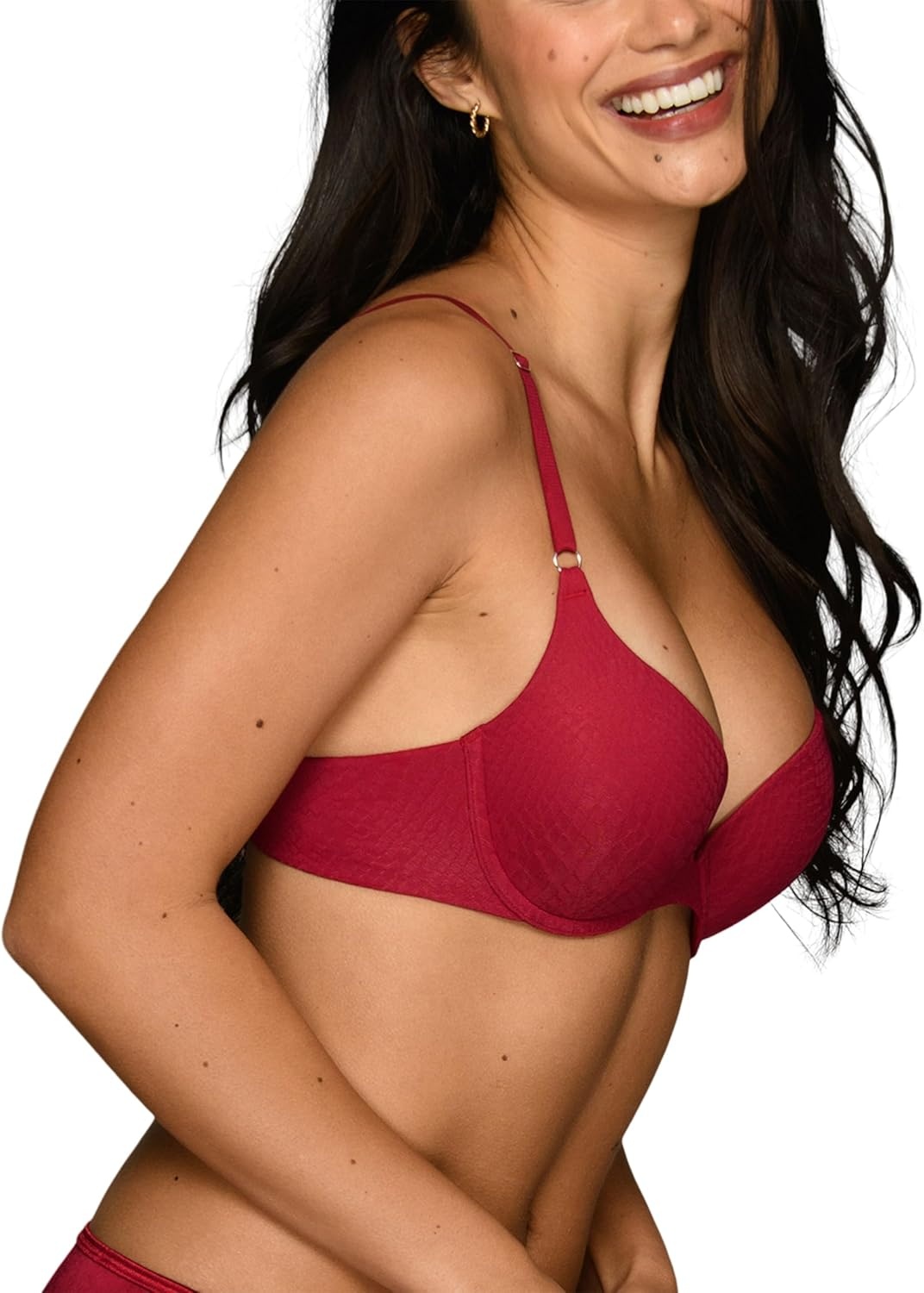 image:imageVanity Fair Womens Ego Boost Push Up Bra Adds Up to One Full Cup Size Underwire Push Up Bras for WomenHolly Red Print