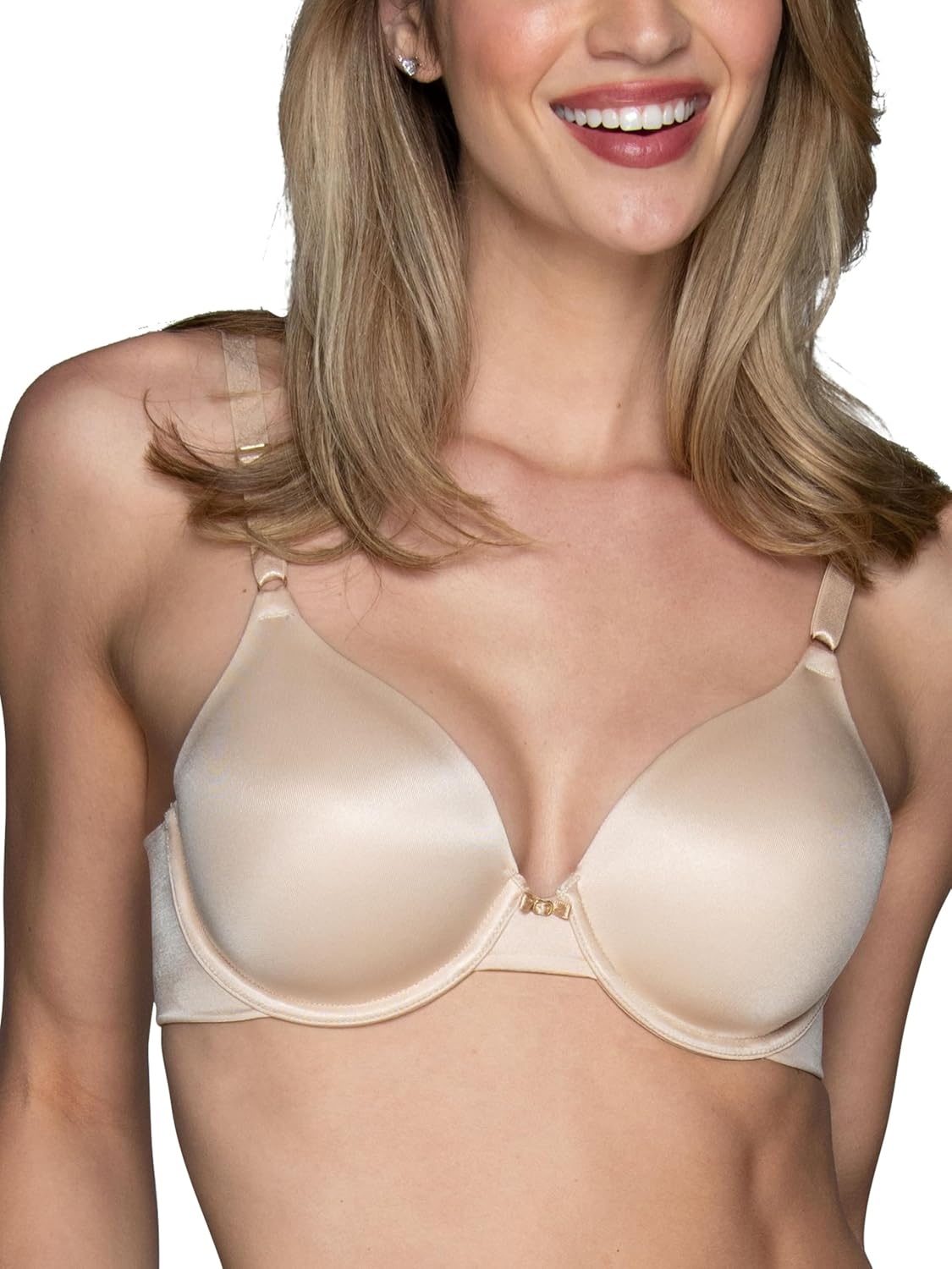 image:imageVanity Fair Womens Full Coverage Beauty Back Smoothing Bra 4Way Stretch Fabric Lightly Lined Cups up to DDUnderwire 2 Pack BeigeWhite