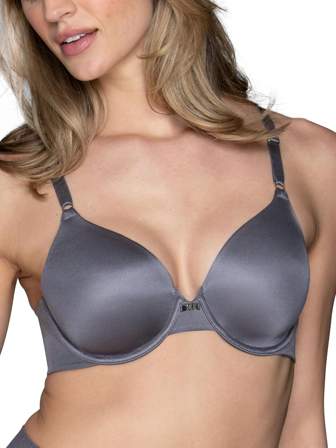 image:imageVanity Fair Womens Full Coverage Beauty Back Smoothing Bra 4Way Stretch Fabric Lightly Lined Cups up to DDUnderwire 2 Pack WhiteSteele