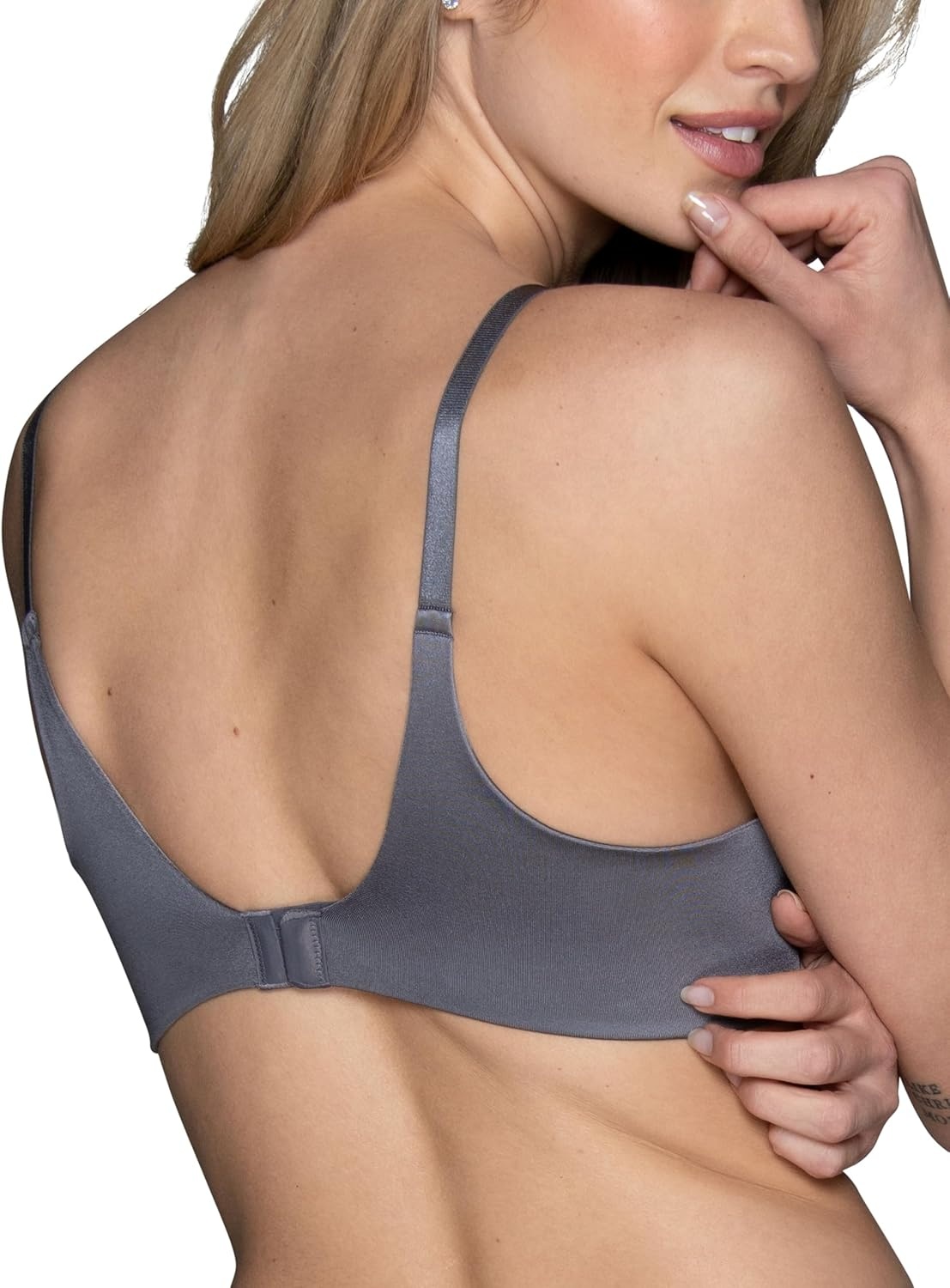 image:imageVanity Fair Womens Full Coverage Beauty Back Smoothing Bra 4Way Stretch Fabric Lightly Lined Cups up to DDUnderwire 3 Pack BeigeWhiteSteele