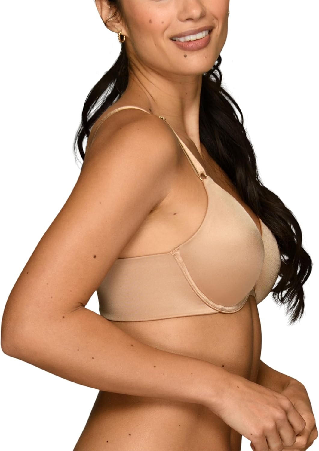 image:imageVanity Fair Womens Full Coverage Beauty Back Smoothing Bra 4Way Stretch Fabric Lightly Lined Cups up to DDUnderwire Totally Tan