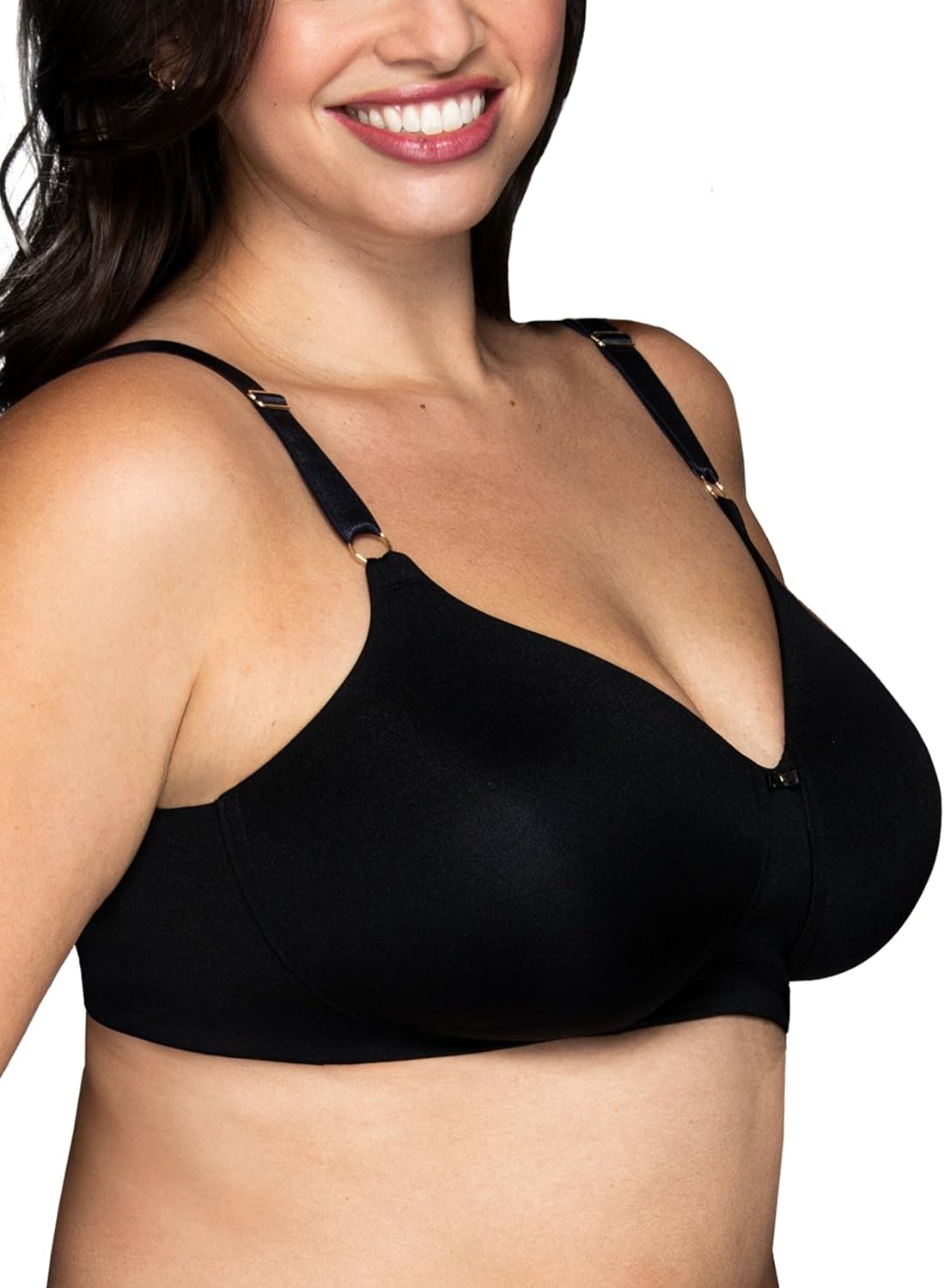 image:imageVanity Fair Womens Full Coverage Beauty Back Smoothing Bra 4Way Stretch Fabric Lightly Lined Cups up to DDWireless Black