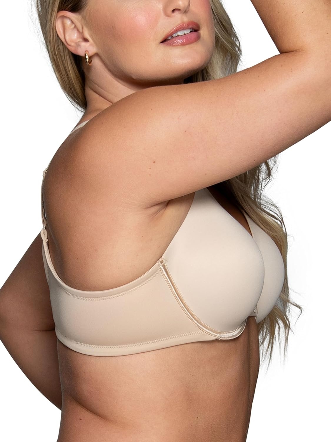 image:imageVanity Fair Womens Full Figure Beauty Back Smoothing Bra 4 Way Stretch Fabric Lightly Lined Cups up to HUnderwire Beige
