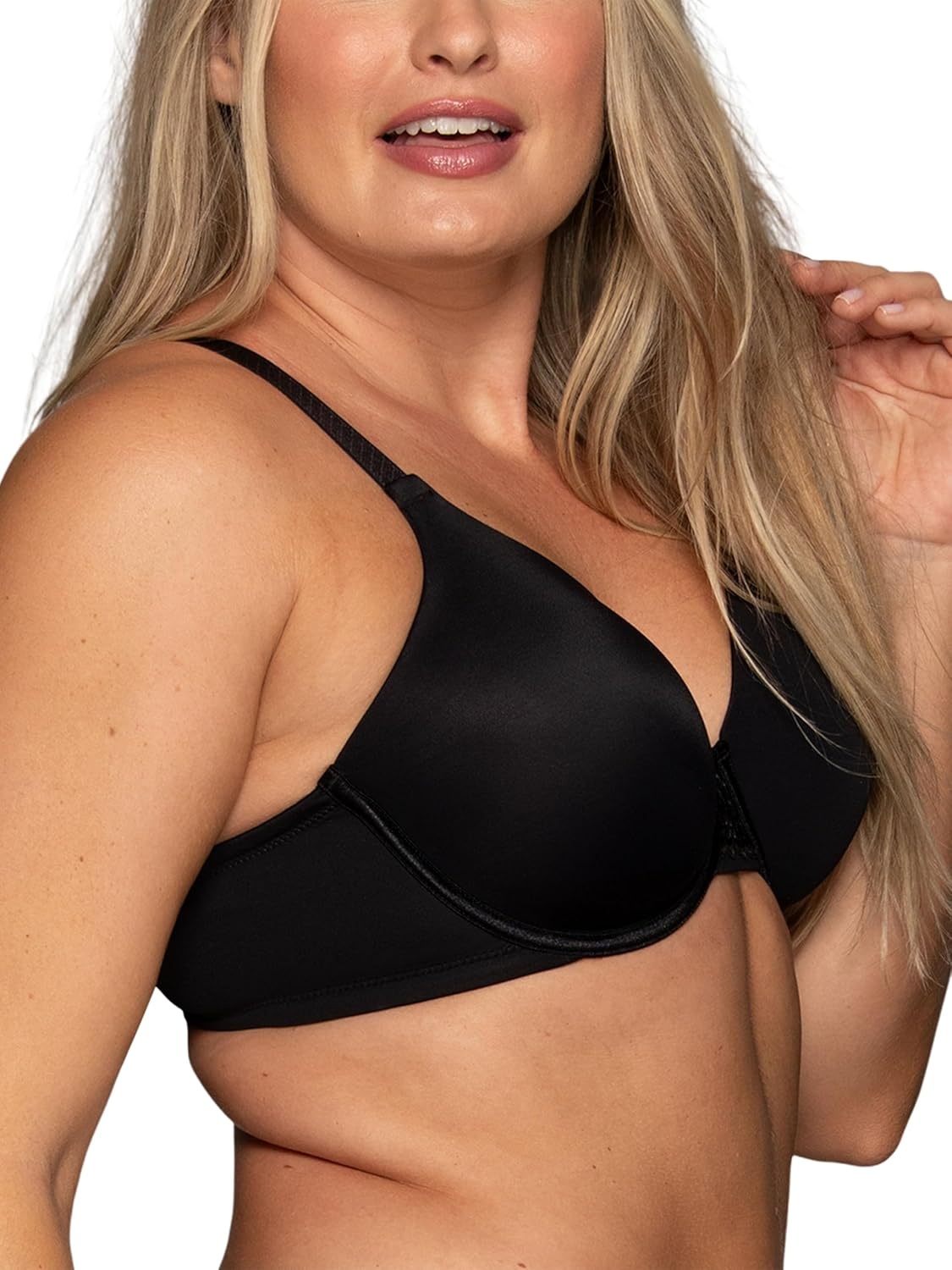 image:imageVanity Fair Womens Full Figure Beauty Back Smoothing Bra 4 Way Stretch Fabric Lightly Lined Cups up to HUnderwire Black