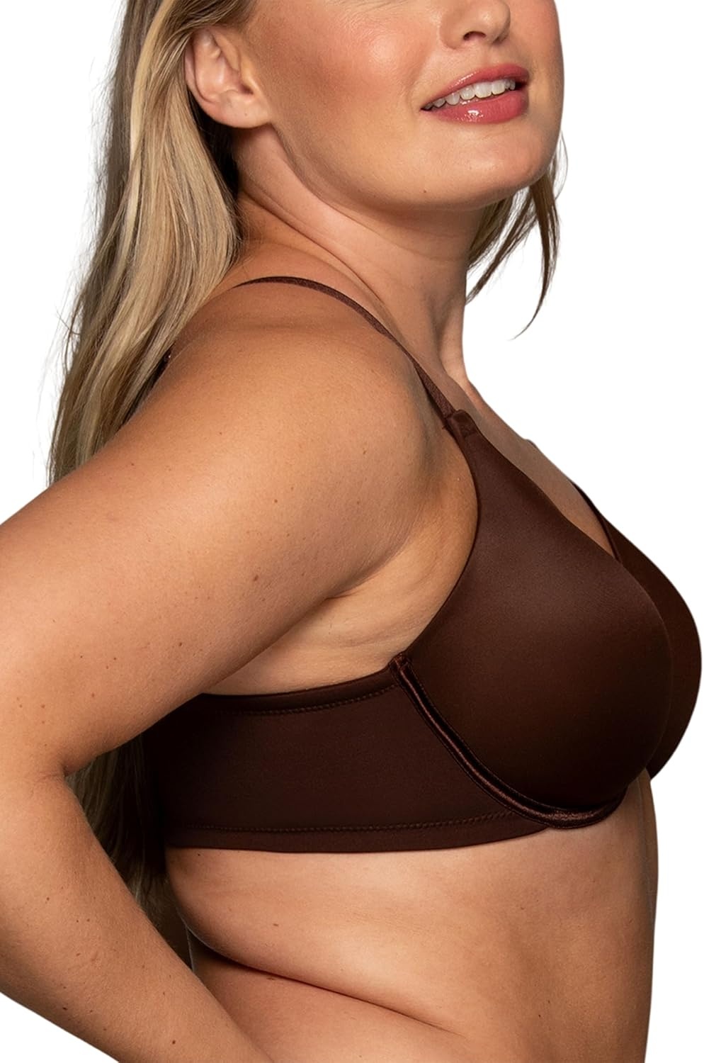 image:imageVanity Fair Womens Full Figure Beauty Back Smoothing Bra 4 Way Stretch Fabric Lightly Lined Cups up to HUnderwire Cappuccino