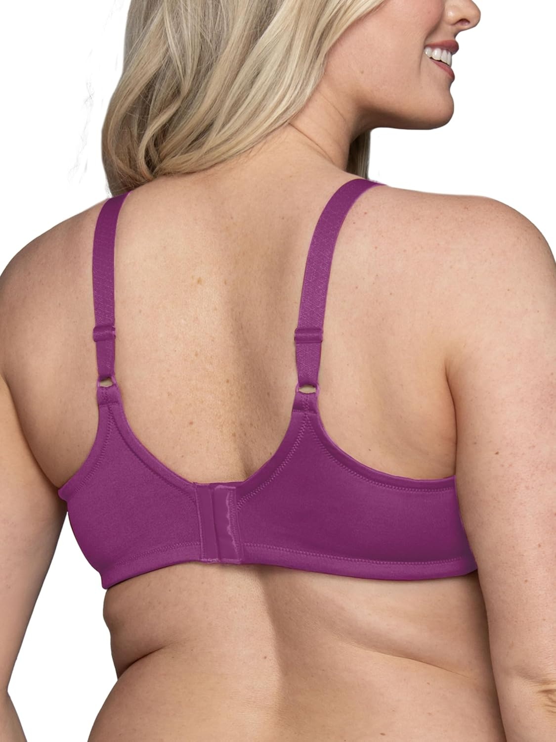 image:imageVanity Fair Womens Full Figure Beauty Back Smoothing Bra 4 Way Stretch Fabric Lightly Lined Cups up to HUnderwire Fabulous Fuchsia