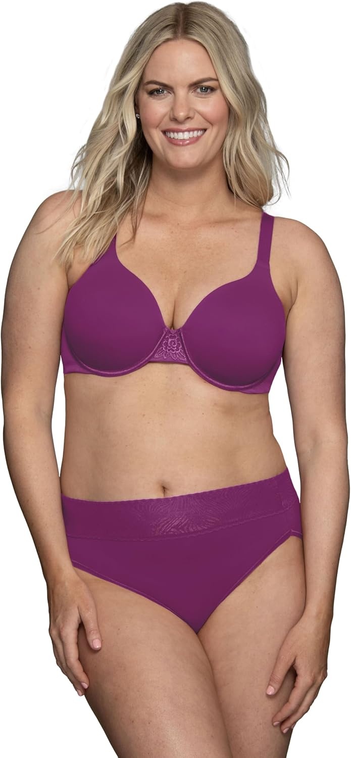 image:imageVanity Fair Womens Full Figure Beauty Back Smoothing Bra 4 Way Stretch Fabric Lightly Lined Cups up to HUnderwire Fabulous Fuchsia