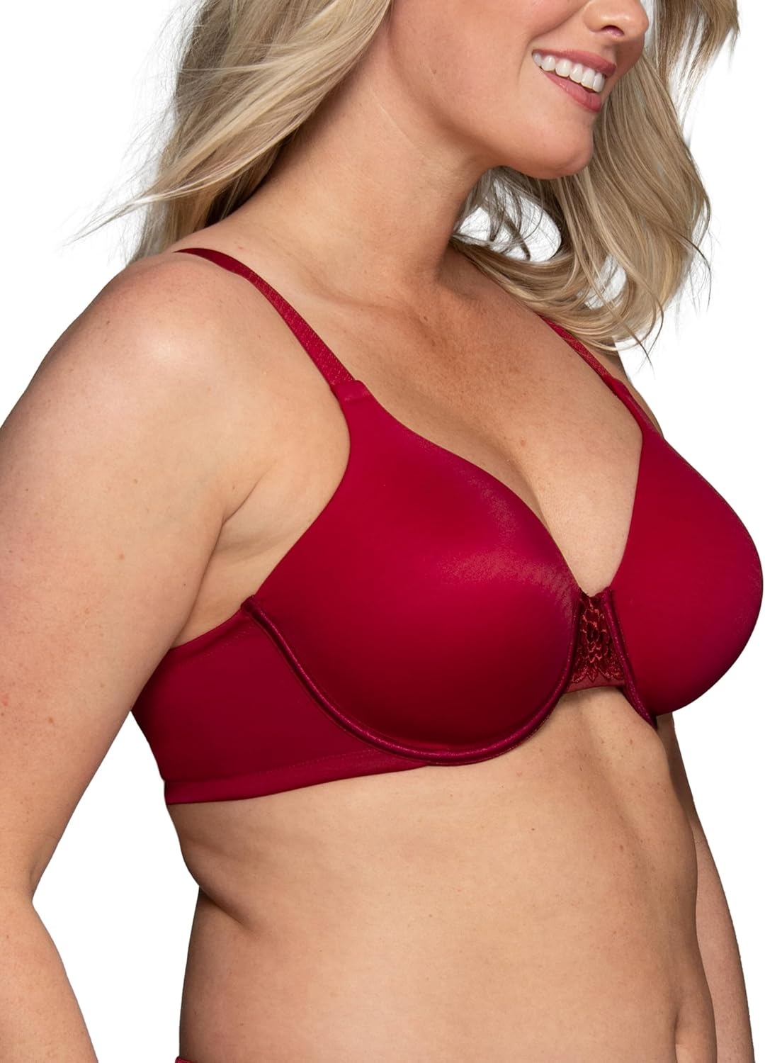 image:imageVanity Fair Womens Full Figure Beauty Back Smoothing Bra 4 Way Stretch Fabric Lightly Lined Cups up to HUnderwire Legacy Red
