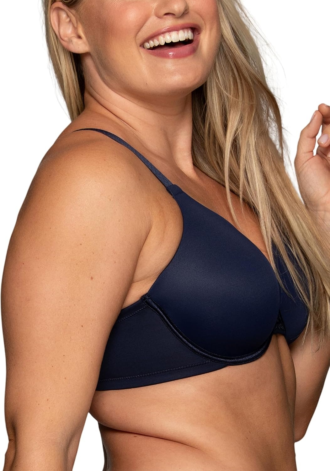 image:imageVanity Fair Womens Full Figure Beauty Back Smoothing Bra 4 Way Stretch Fabric Lightly Lined Cups up to HUnderwire Navy