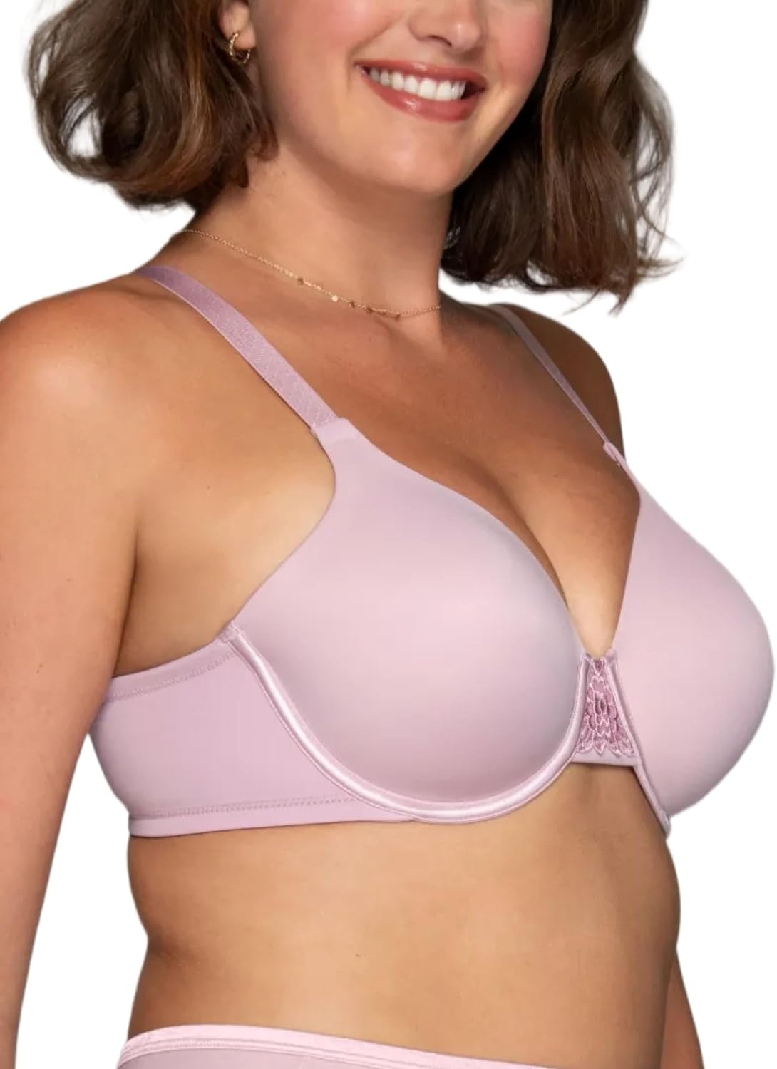 image:imageVanity Fair Womens Full Figure Beauty Back Smoothing Bra 4 Way Stretch Fabric Lightly Lined Cups up to HUnderwire Poetic Purple