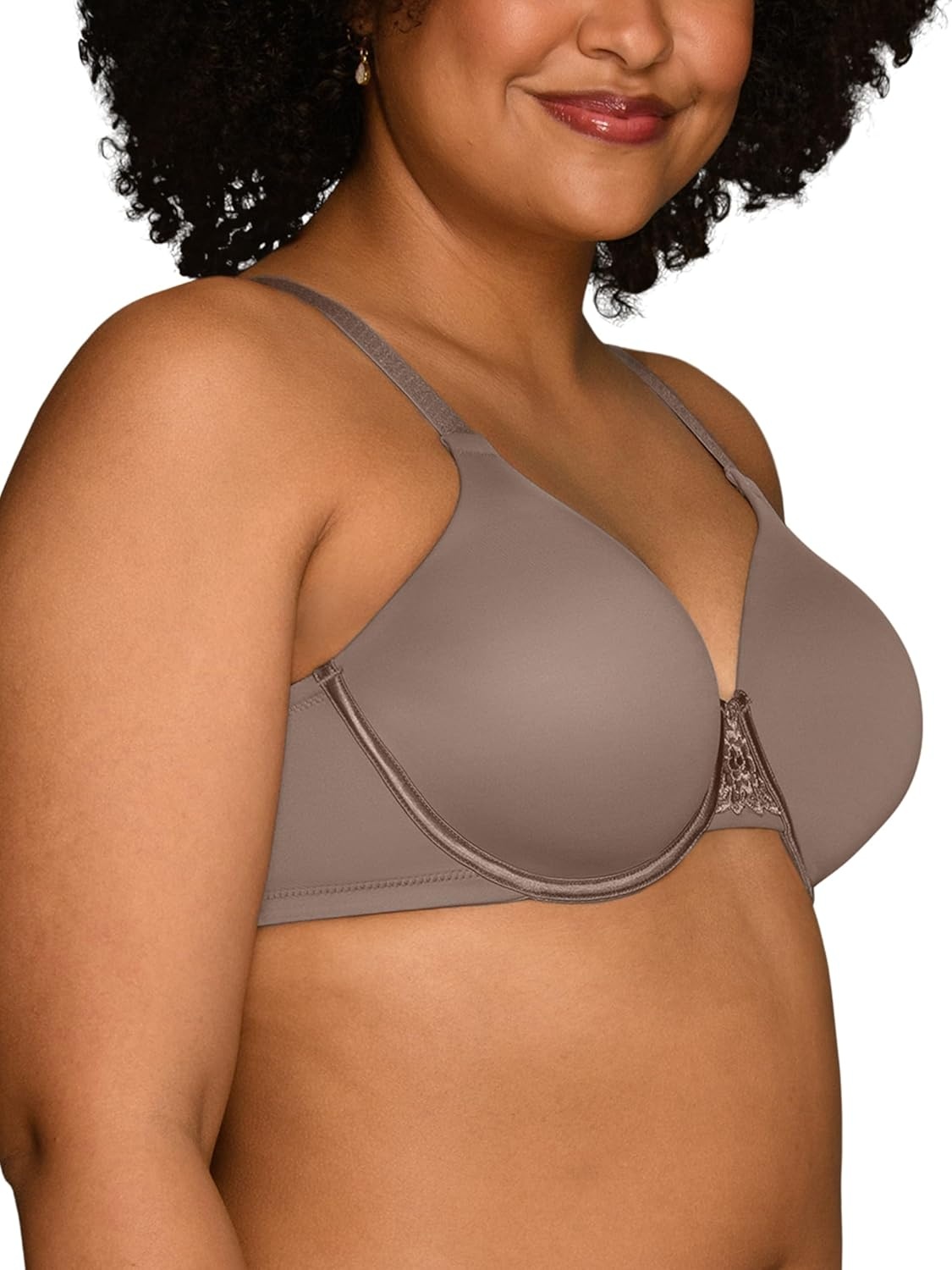 image:imageVanity Fair Womens Full Figure Beauty Back Smoothing Bra 4 Way Stretch Fabric Lightly Lined Cups up to HUnderwire Walnut