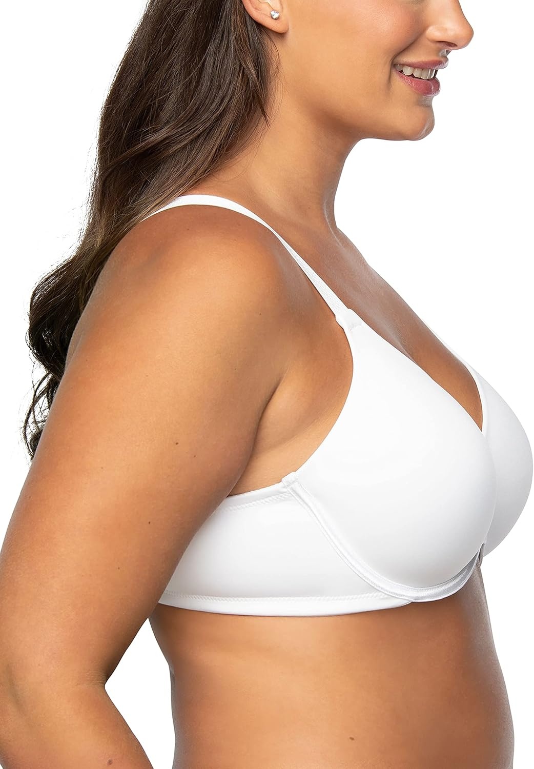 image:imageVanity Fair Womens Full Figure Beauty Back Smoothing Bra 4 Way Stretch Fabric Lightly Lined Cups up to HUnderwire White