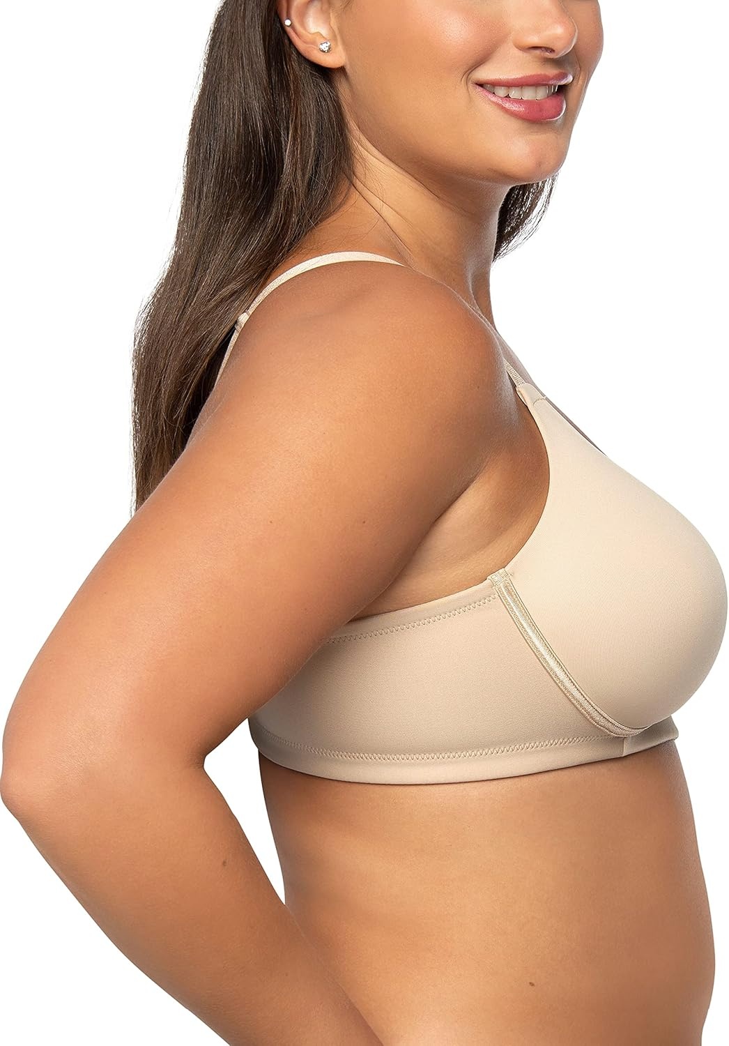 image:imageVanity Fair Womens Full Figure Beauty Back Smoothing Bra 4 Way Stretch Fabric Lightly Lined Cups up to HWirefree Beige