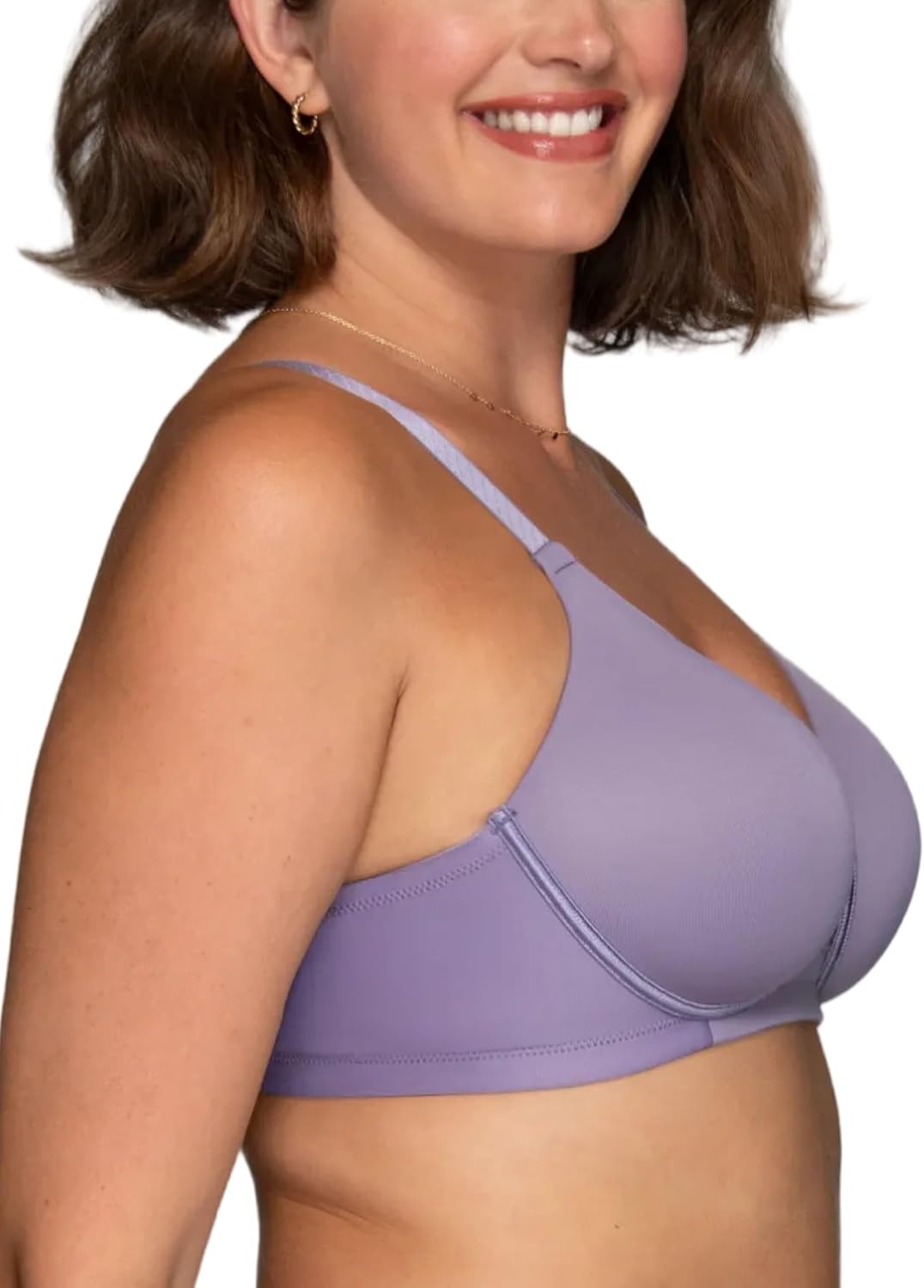 image:imageVanity Fair Womens Full Figure Beauty Back Smoothing Bra 4 Way Stretch Fabric Lightly Lined Cups up to HWirefree Blueberry Moss