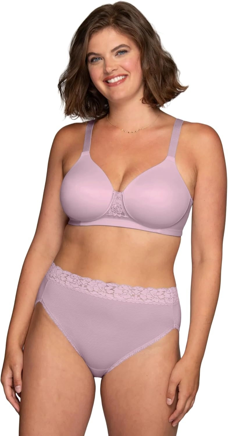 image:imageVanity Fair Womens Full Figure Beauty Back Smoothing Bra 4 Way Stretch Fabric Lightly Lined Cups up to HWirefree Poetic Purple