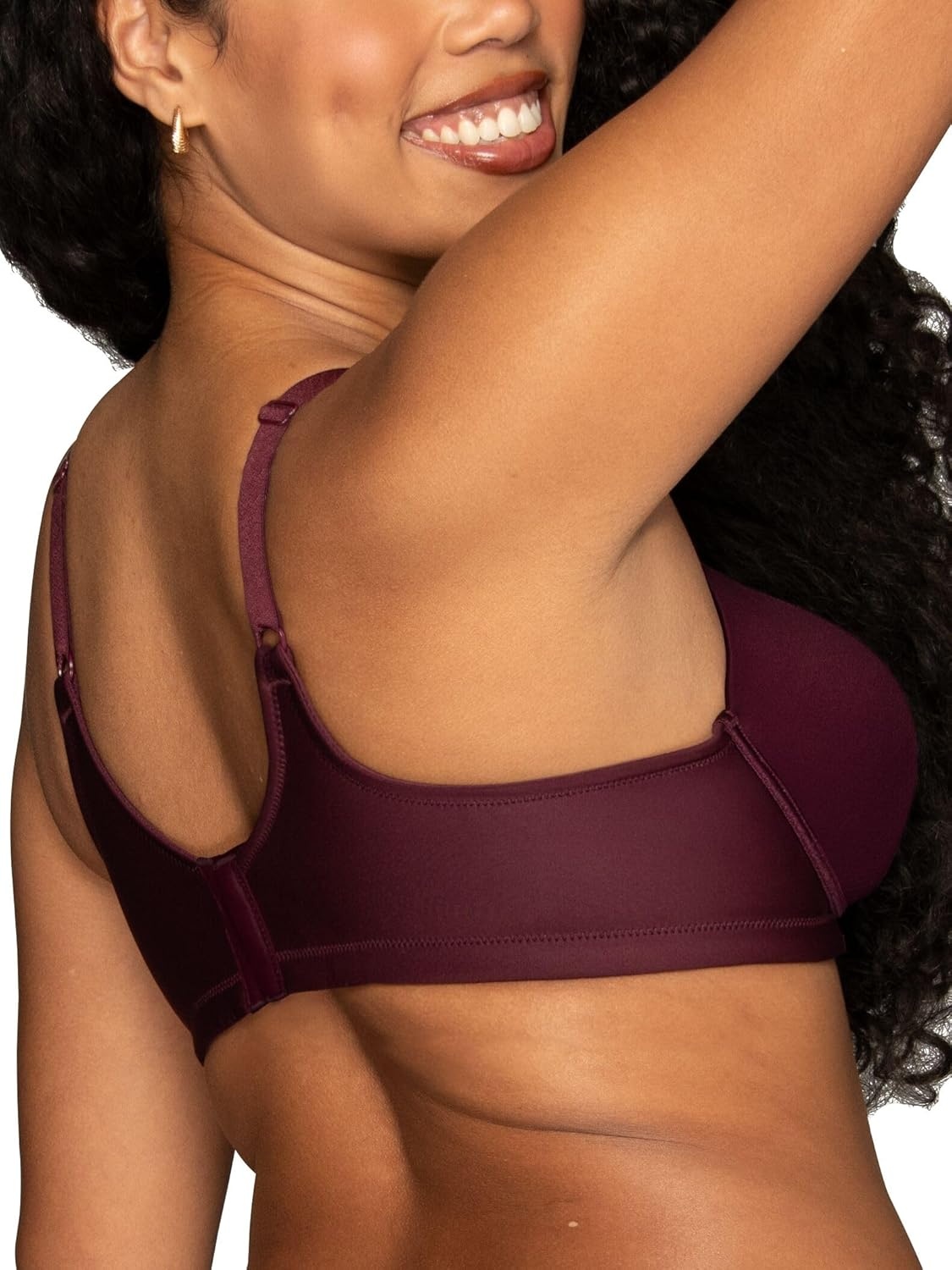 image:imageVanity Fair Womens Full Figure Beauty Back Smoothing Bra 4 Way Stretch Fabric Lightly Lined Cups up to HWirefree Sophisticated Plum
