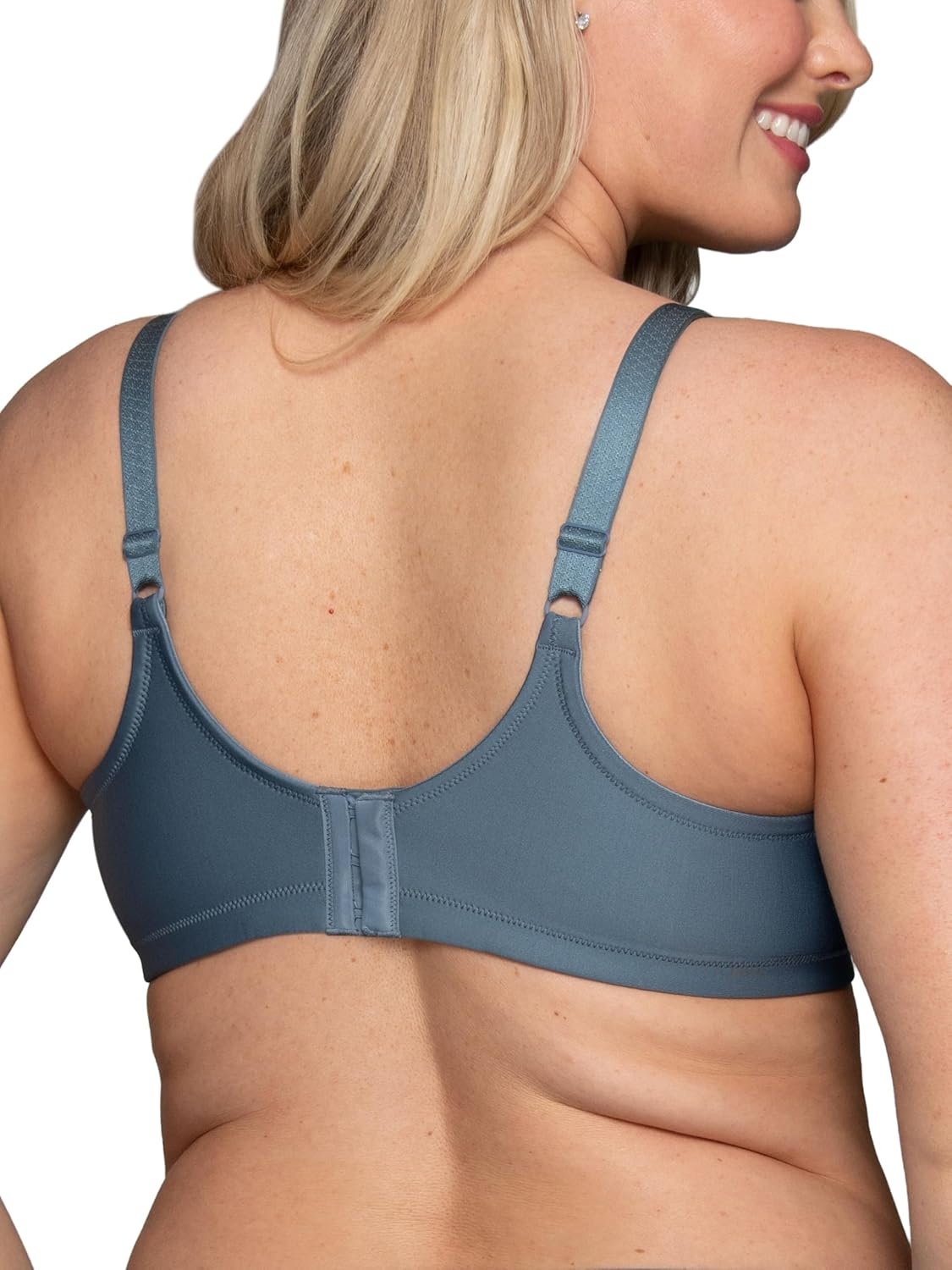 image:imageVanity Fair Womens Full Figure Beauty Back Smoothing Bra 4 Way Stretch Fabric Lightly Lined Cups up to HWirefree Steele Blue