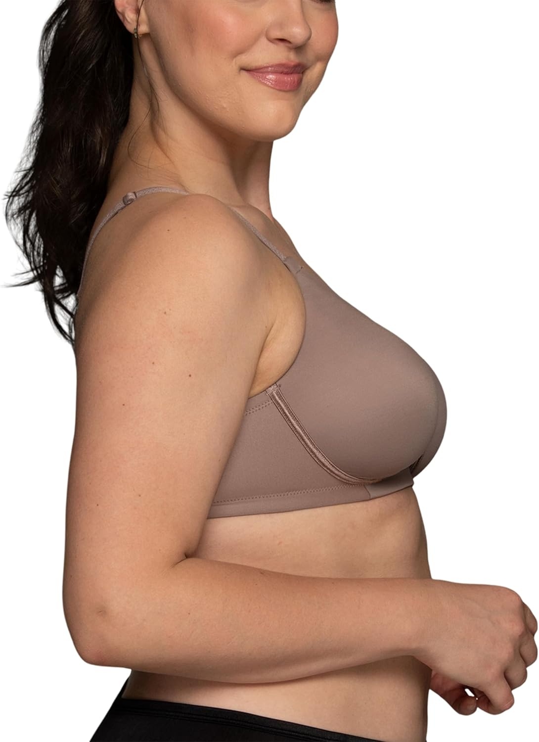 image:imageVanity Fair Womens Full Figure Beauty Back Smoothing Bra 4 Way Stretch Fabric Lightly Lined Cups up to HWirefree Walnut