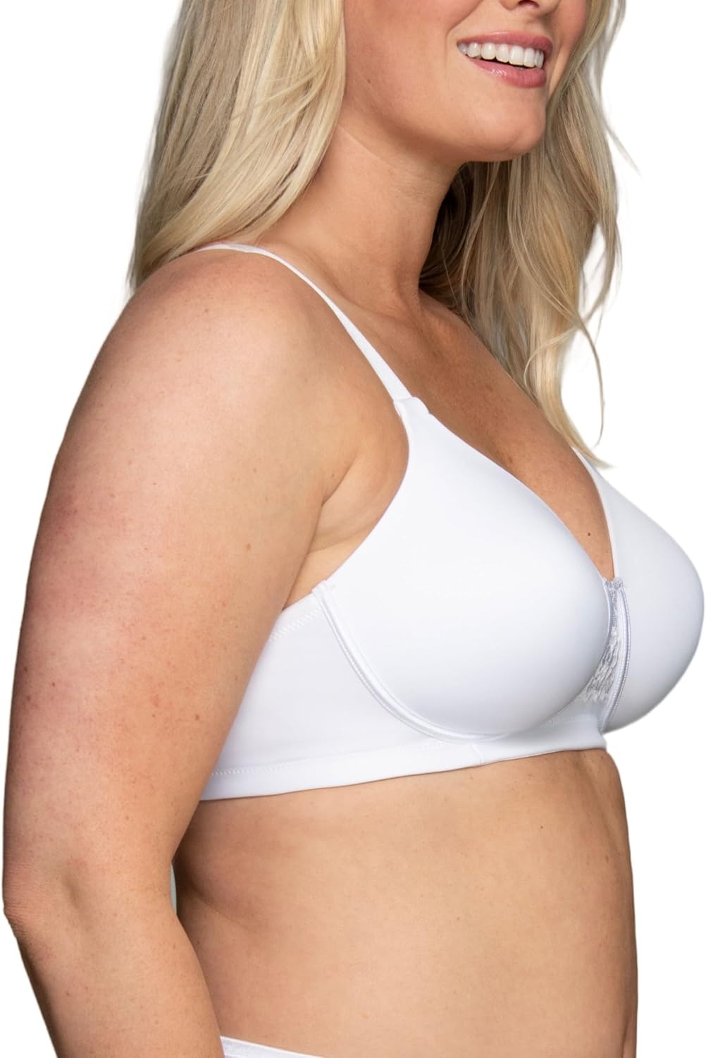 image:imageVanity Fair Womens Full Figure Beauty Back Smoothing Bra 4 Way Stretch Fabric Lightly Lined Cups up to HWirefree White