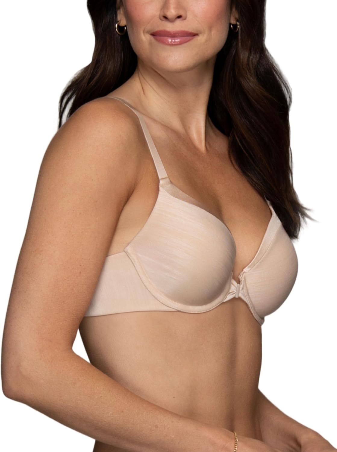 image:imageVanity Fair Womens Illumination Front Closure Bra 3Way Convertible Straps Lightly Lined Cups up to DDBeige