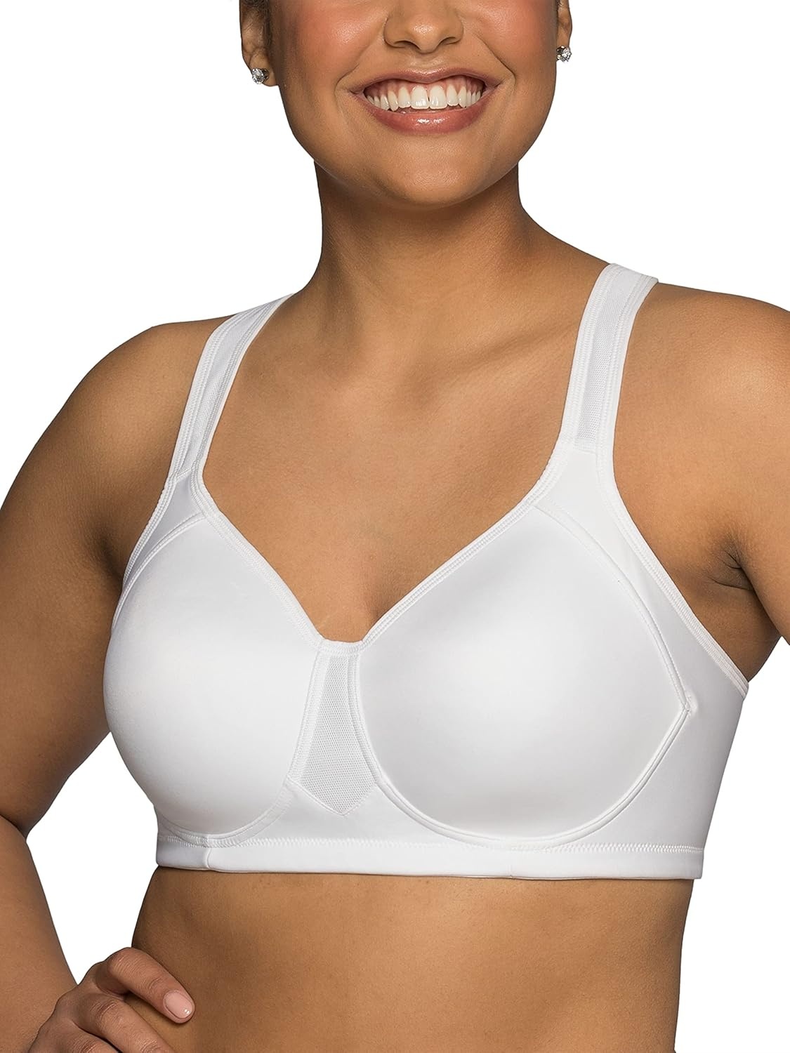 image:imageVanity Fair Womens Medium Impact Sports Bras for Women Breathable Moisture Wicking Padded Cups up to DDDWireless 2 Pack BlackWhite