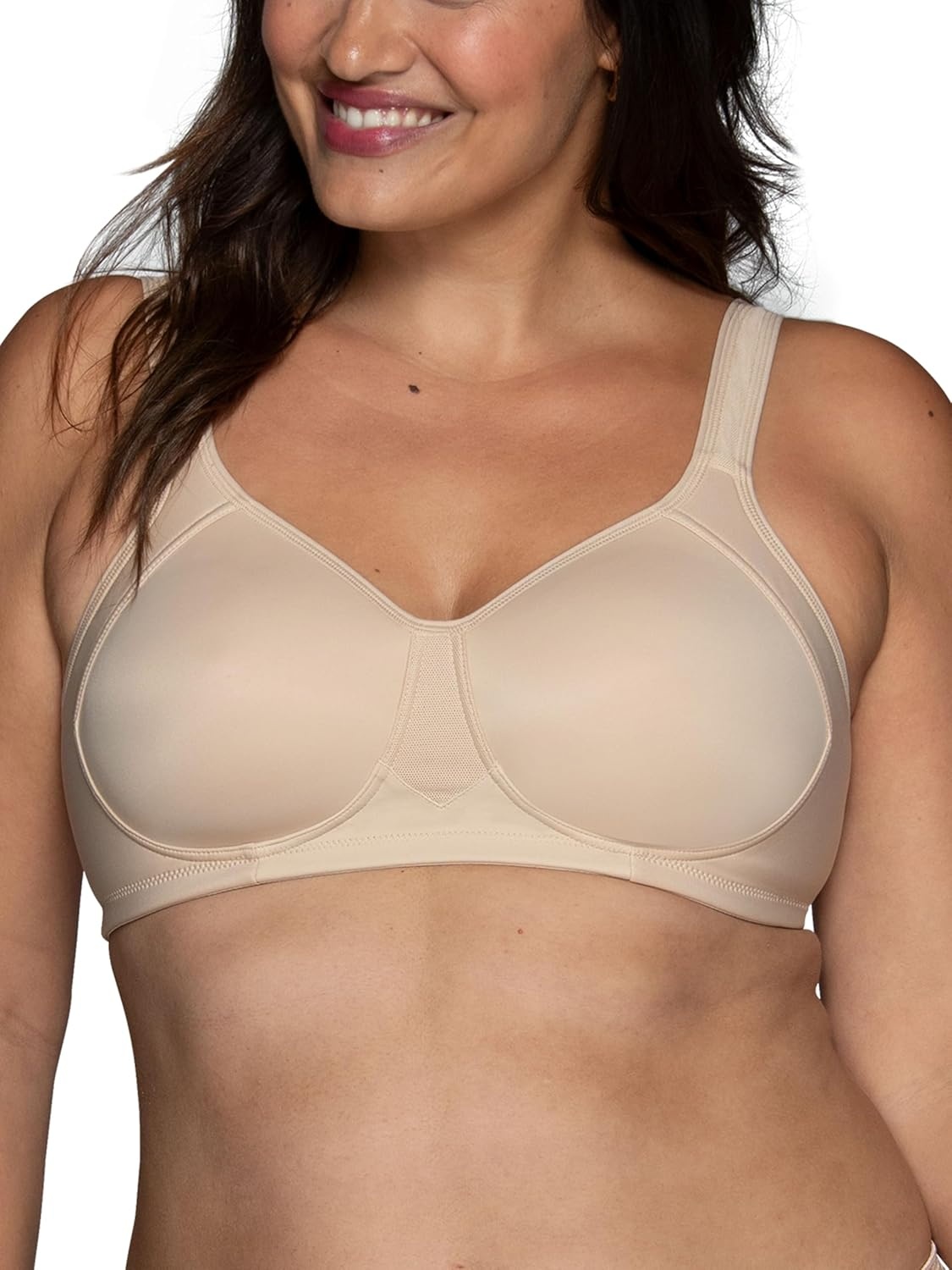 image:imageVanity Fair Womens Medium Impact Sports Bras for Women Breathable Moisture Wicking Padded Cups up to DDDWireless 2 Pack NeutralWhite